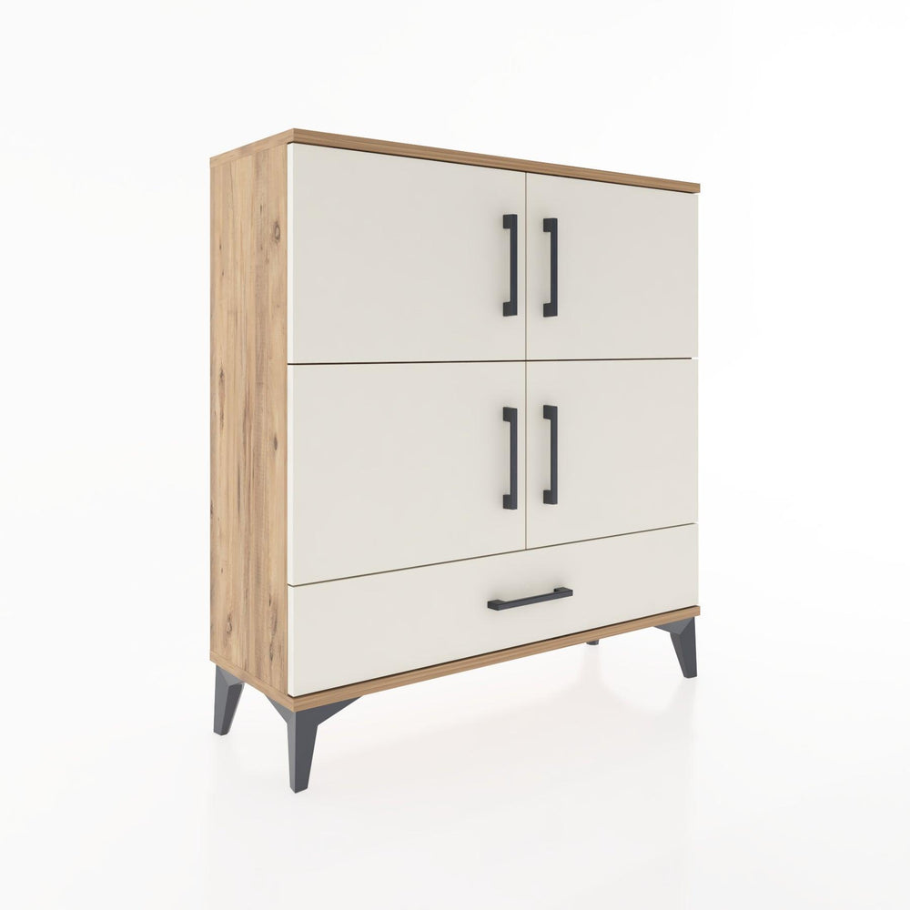 Woodntry Modüler Şifonyer Çam 88x30x84 cm Kapaklı ve Çekmeceli KC41-3