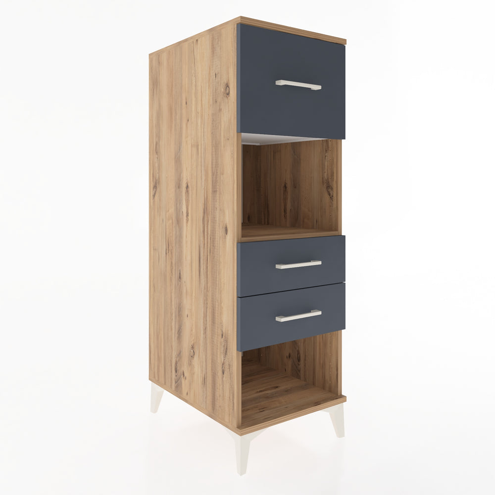 Woodntry Modüler Dolap Çam 44x59x122 cm Çekmeceli ve Raflı CR91-3