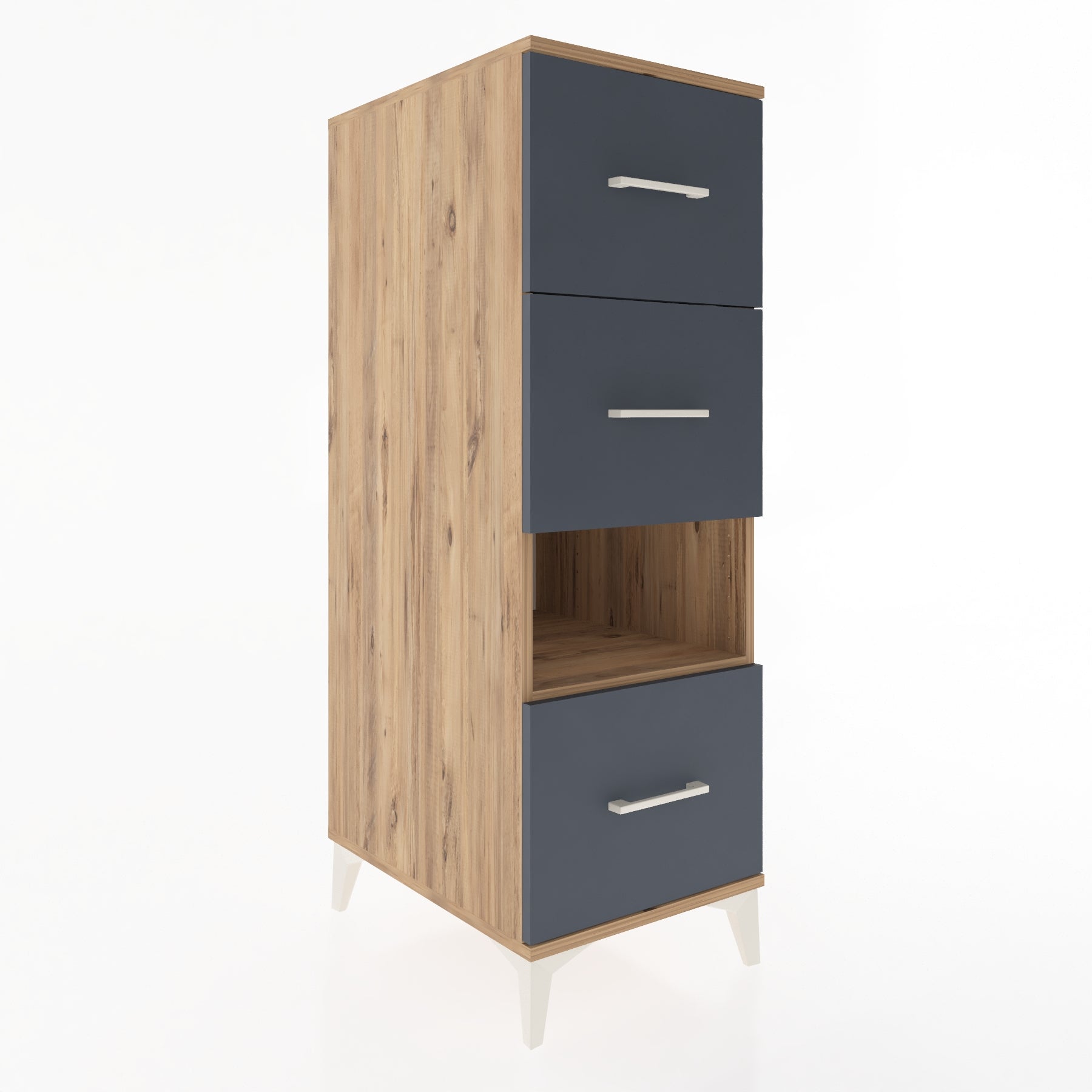 Woodntry Modular Cabinet Pine 44x59x122 cm with Drawers and Shelves CR41-3
