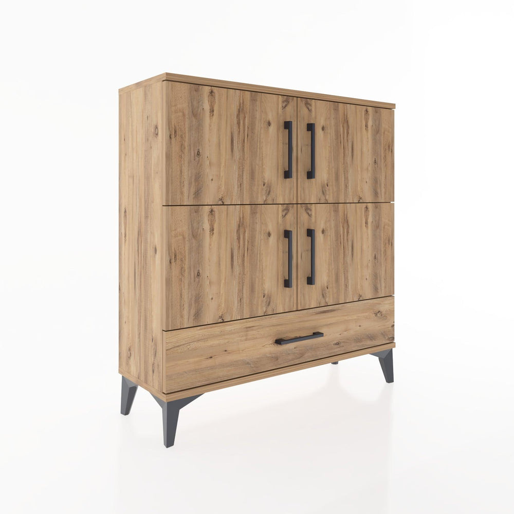Woodntry Modüler Şifonyer Çam 88x30x84 cm Kapaklı ve Çekmeceli KC41-3