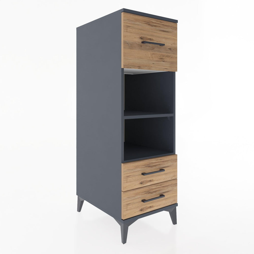 Woodntry Modular Cabinet Anthracite 44x30x122 cm with Drawers and Shelves CR92-2