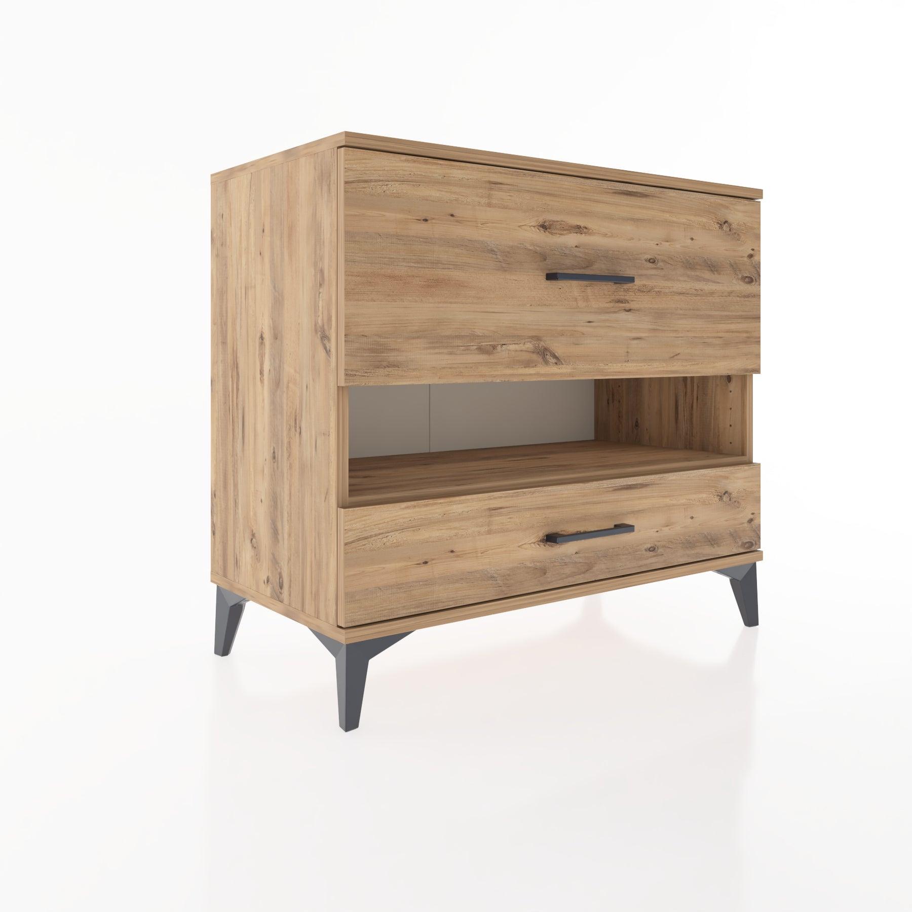 Woodntry Modüler Şifonyer Çam 88x44x68 cm Çekmeceli ve Raflı CR42-3