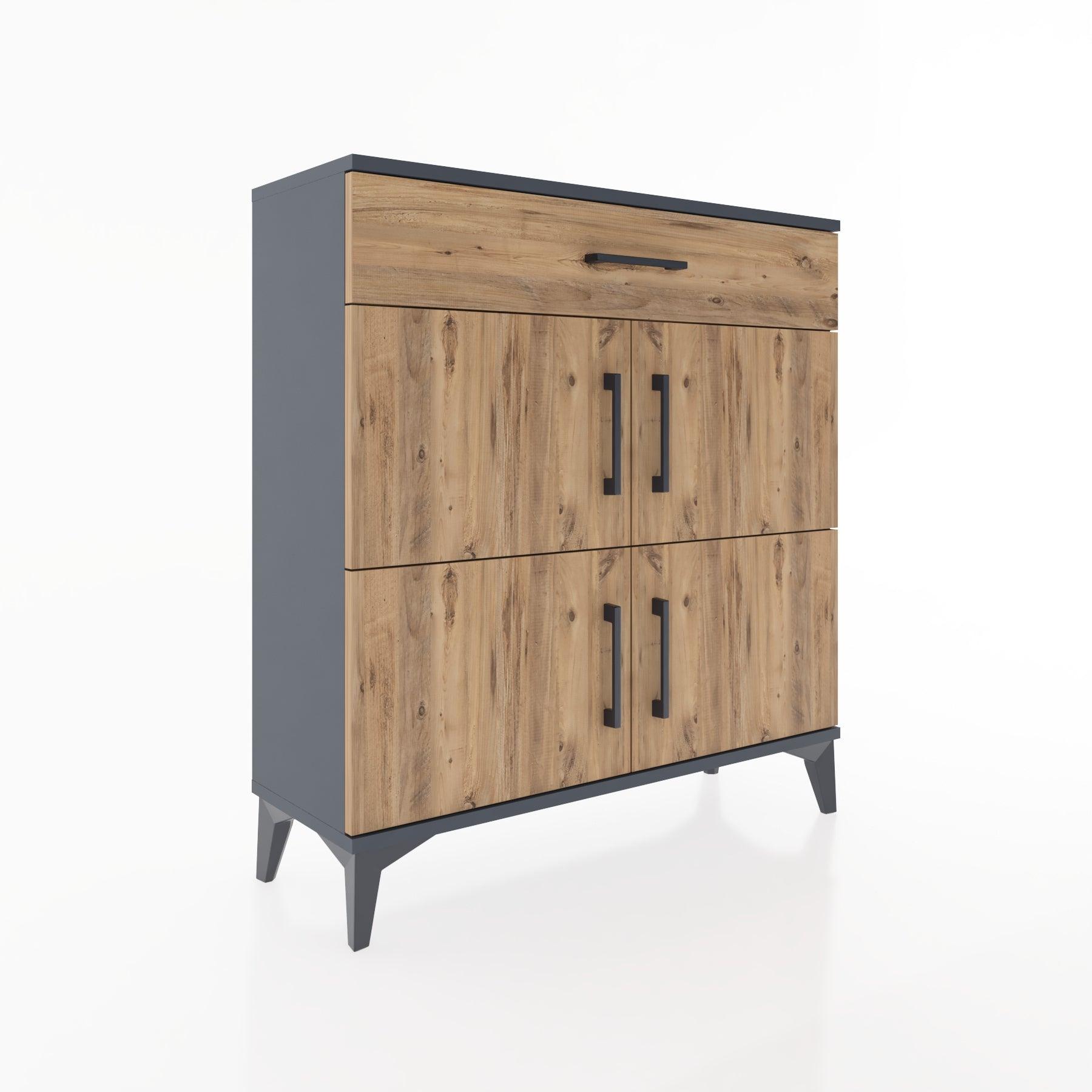Woodntry Modular Dresser Anthracite 88x30x84 cm with Cover and Drawer KC43-2