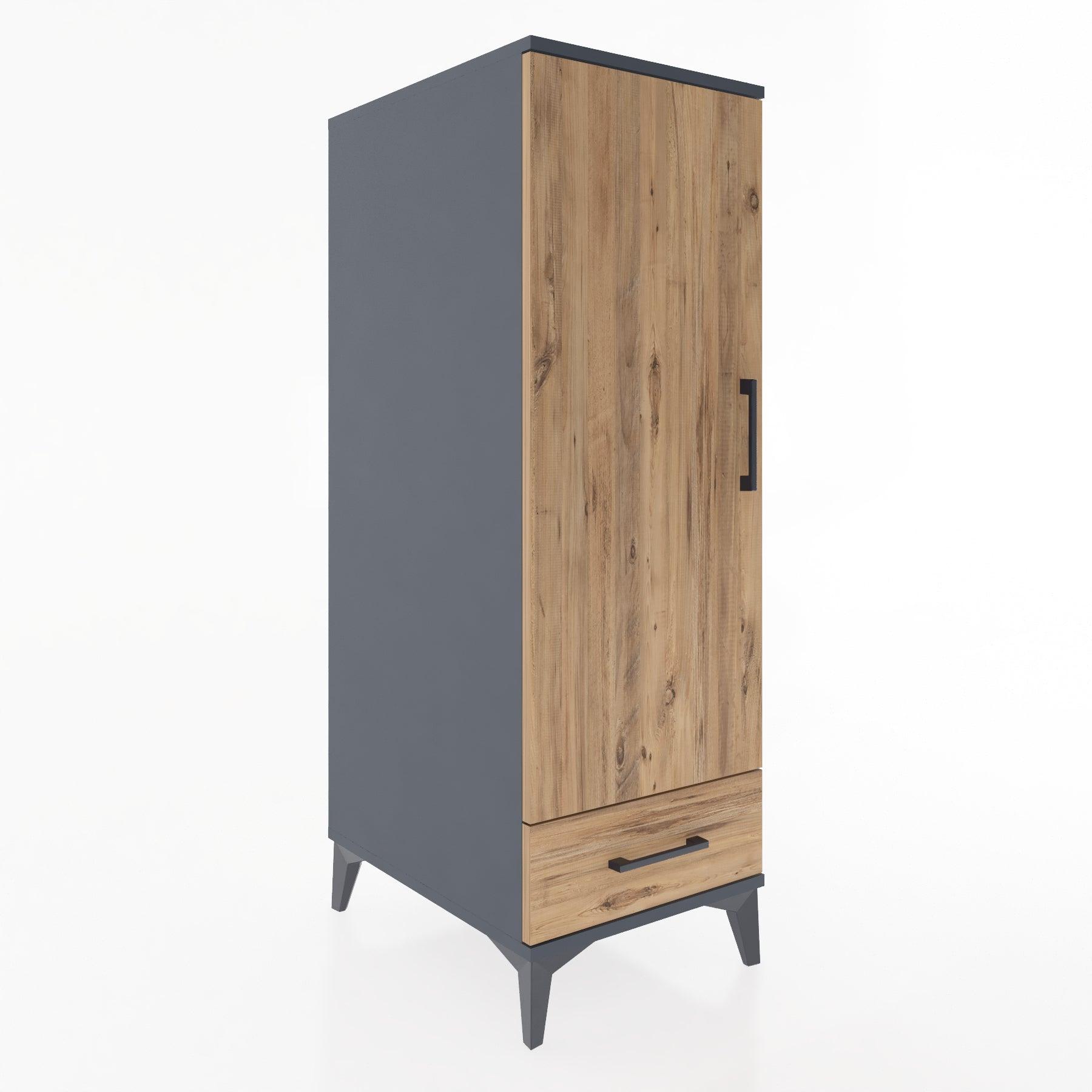 Woodntry Modular Cabinet Anthracite 44x30x122 cm with Doors and Drawers KC43-2