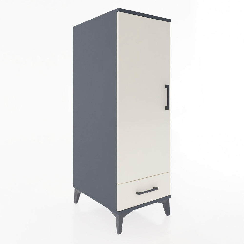 Woodntry Modüler Dolap Antrasit 44x30x122 cm Kapaklı ve Çekmeceli KC43-2