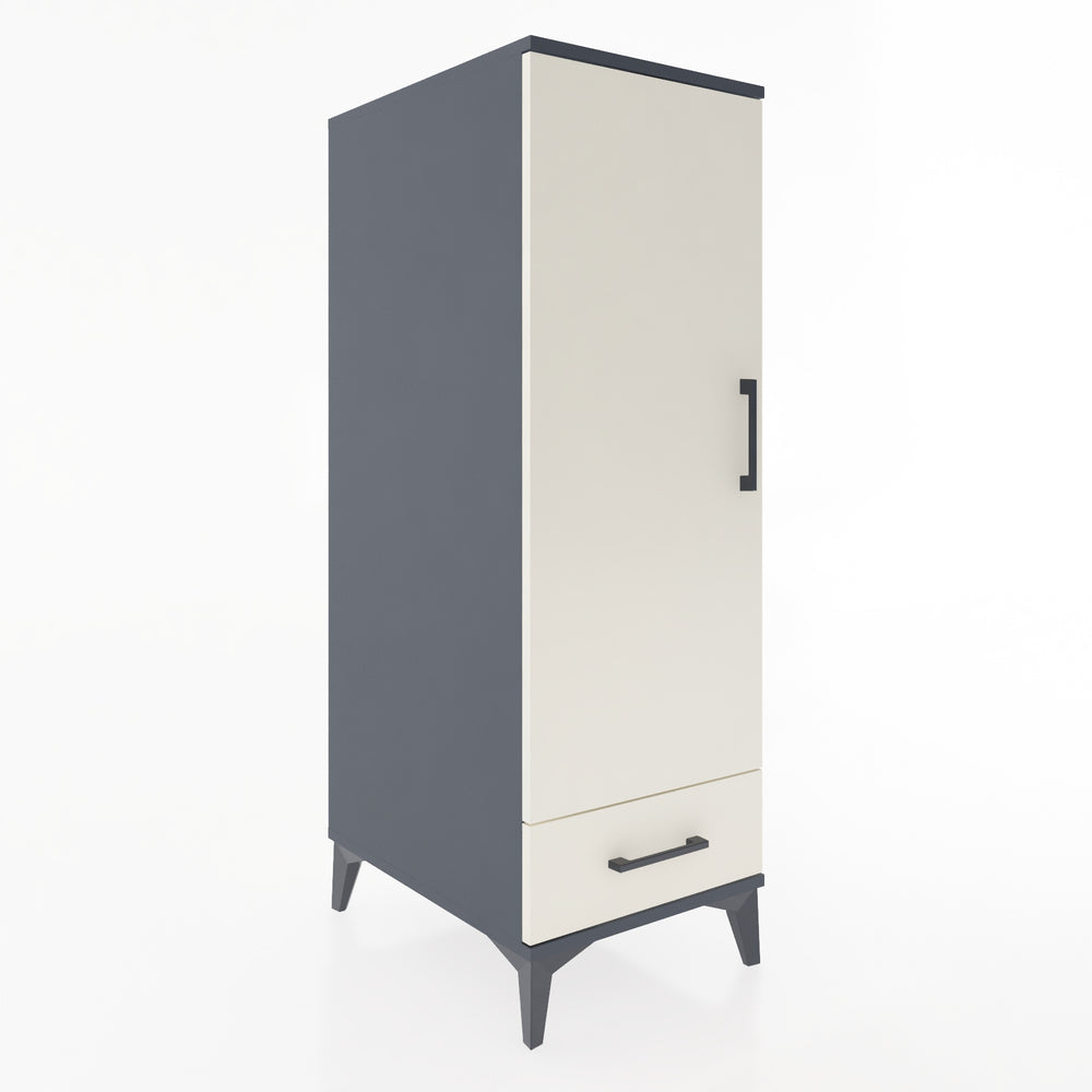 Woodntry Modüler Dolap Antrasit 44x59x122 cm Kapaklı ve Çekmeceli KC43-2