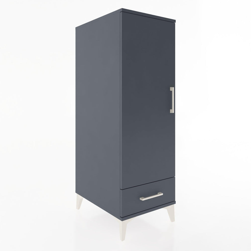 Woodntry Modüler Dolap Antrasit 44x30x122 cm Kapaklı ve Çekmeceli KC43-2