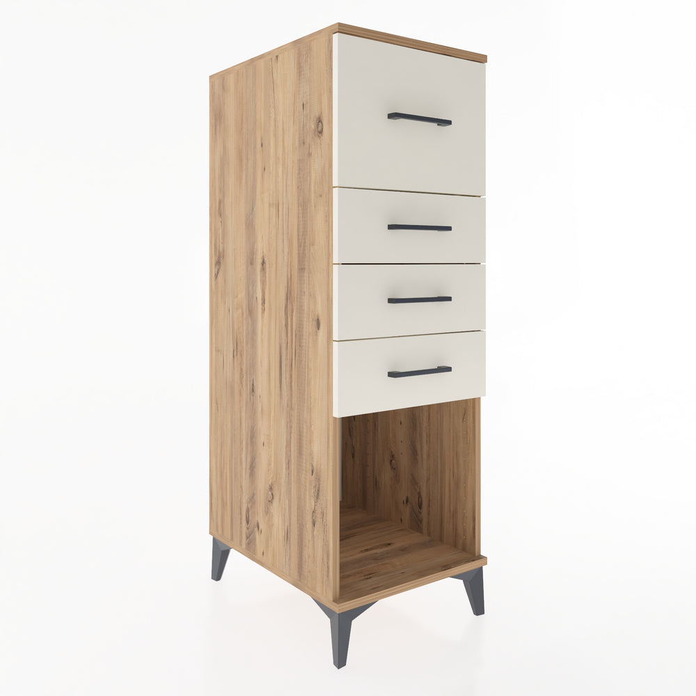 Woodntry Modüler Dolap Çam 44x59x122 cm Çekmeceli ve Raflı CR93-3