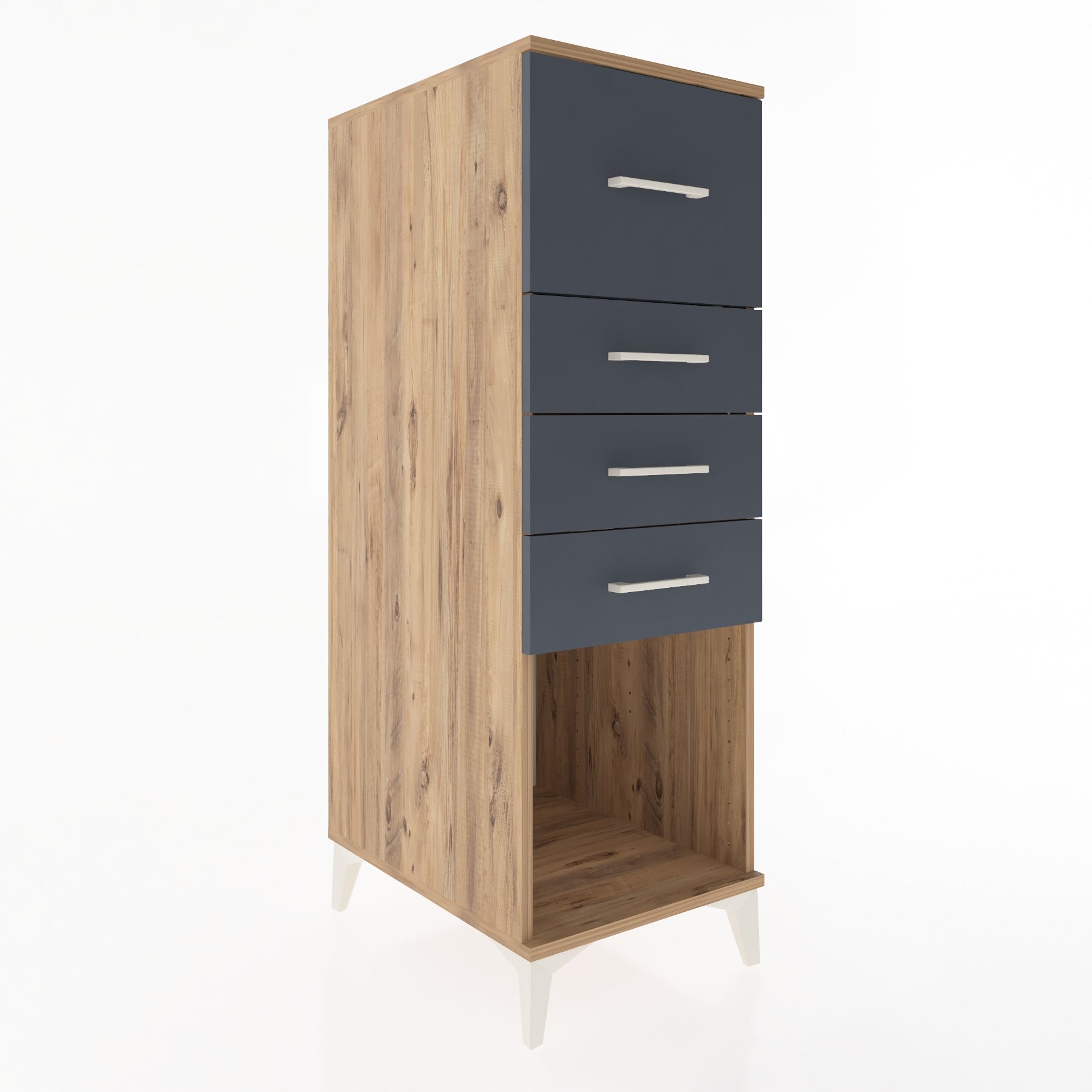 Woodntry Modüler Dolap Çam 44x59x122 cm Çekmeceli ve Raflı CR93-3