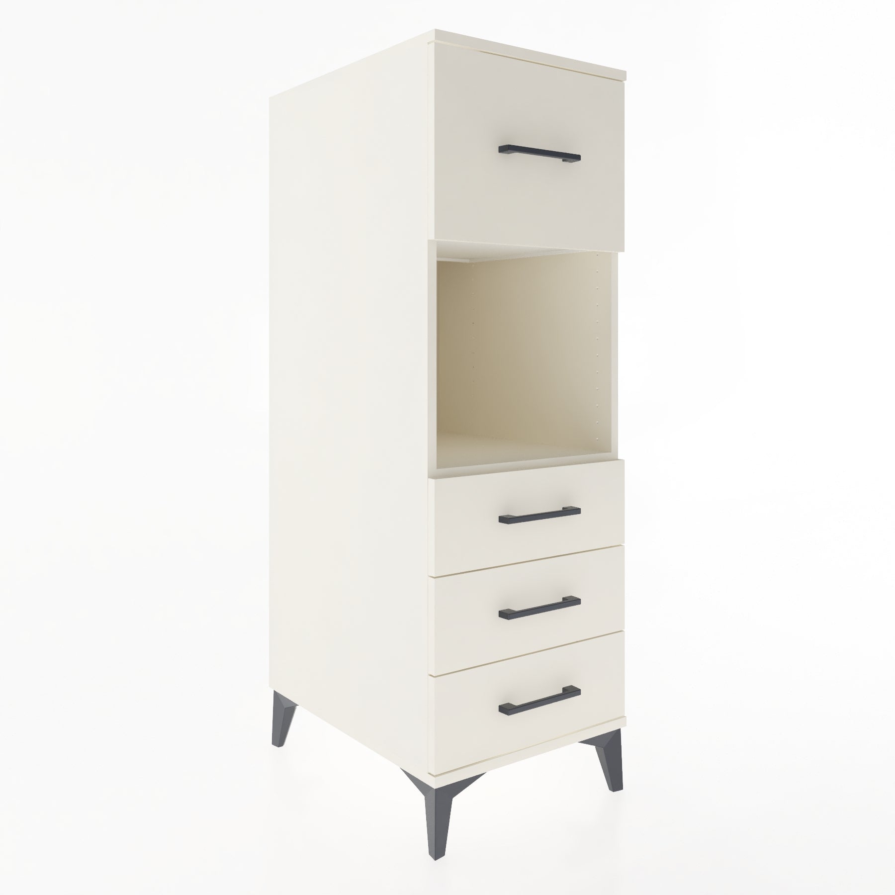 Woodntry Modüler Dolap Aytaşı 44x59x122 cm Çekmeceli ve Raflı CR94-1