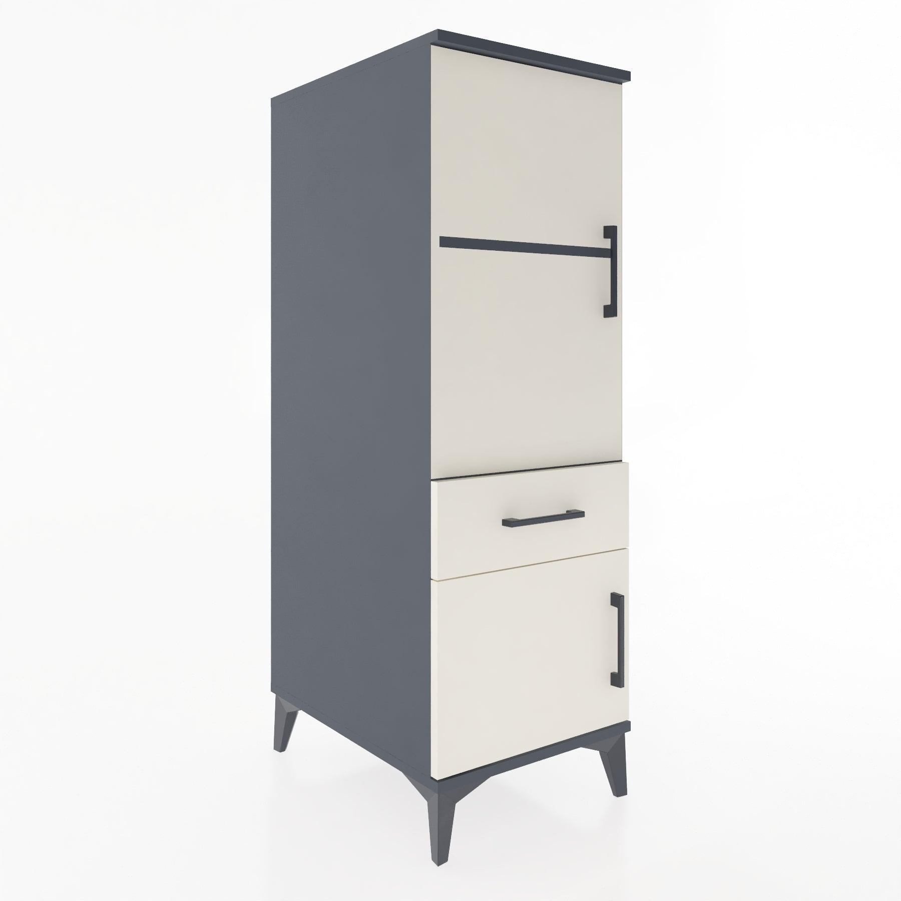 Woodntry Modular Cabinet Anthracite 44x30x122 cm with Doors and Drawers KC44-2