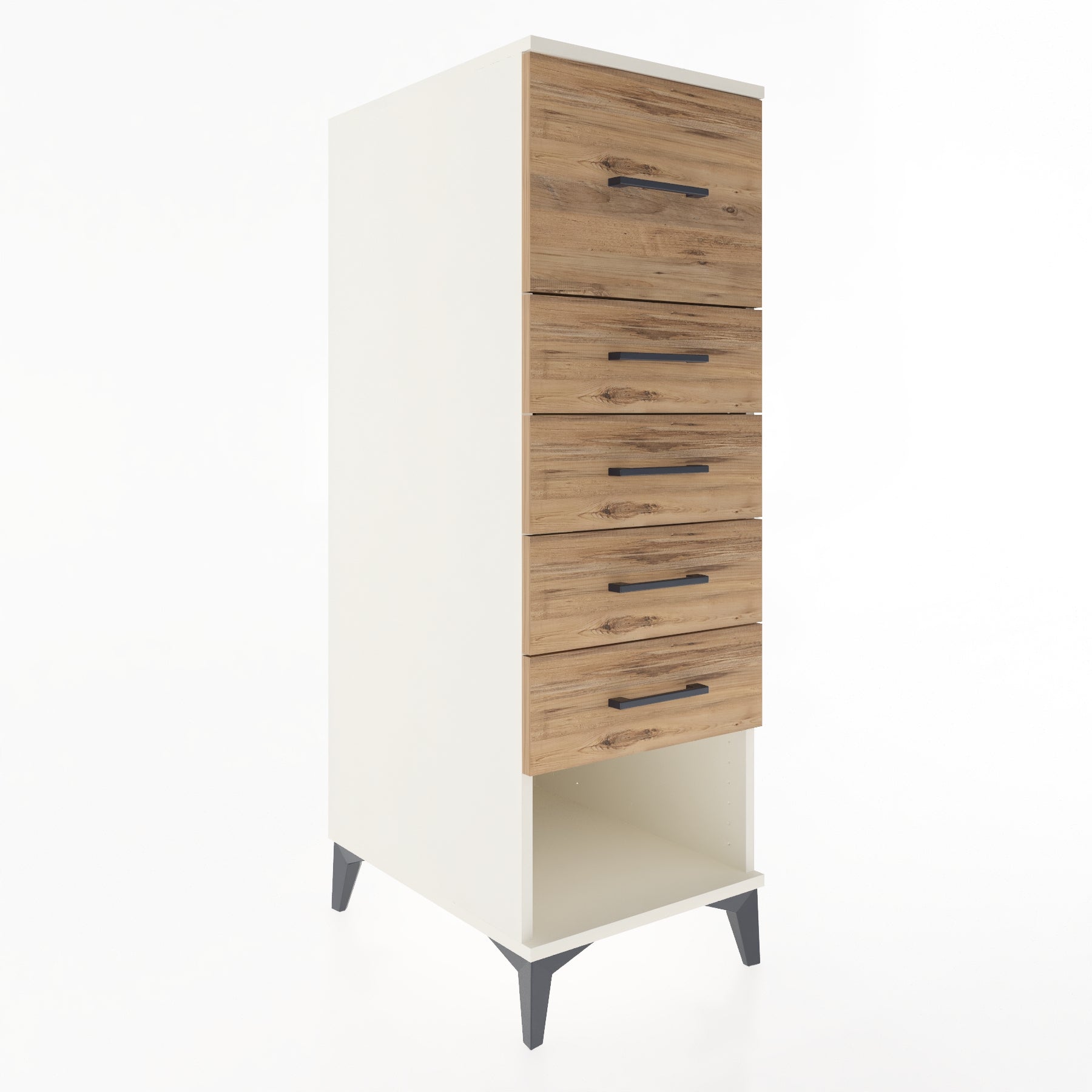 Woodntry Modüler Dolap Aytaşı 44x59x122 cm Çekmeceli ve Raflı CR95-1