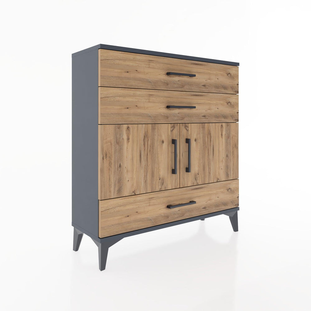 Woodntry Modular Dresser Anthracite 88x30x84 cm with Cover and Drawer KC45-2