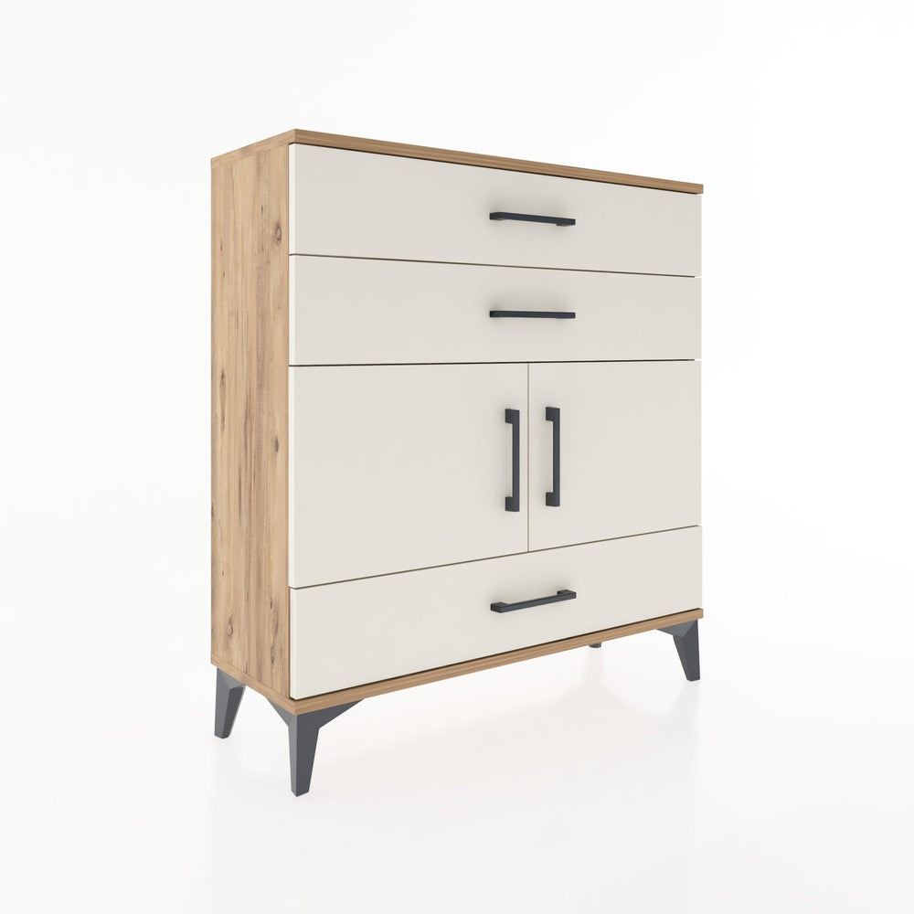 Woodntry Modüler Şifonyer Çam 88x30x84 cm Kapaklı ve Çekmeceli KC45-3