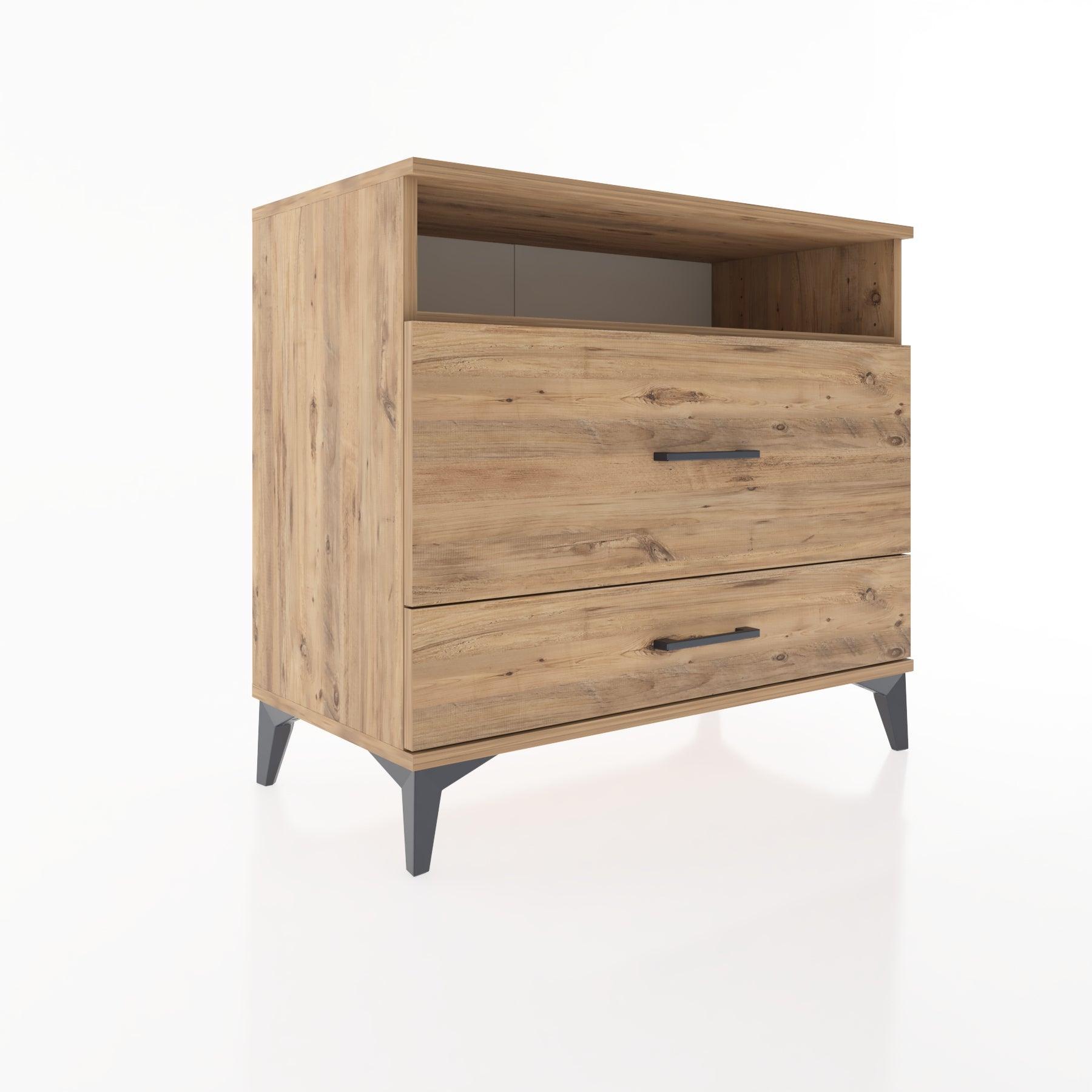 Woodntry Modüler Şifonyer Çam 88x44x68 cm Çekmeceli ve Raflı CR45-3