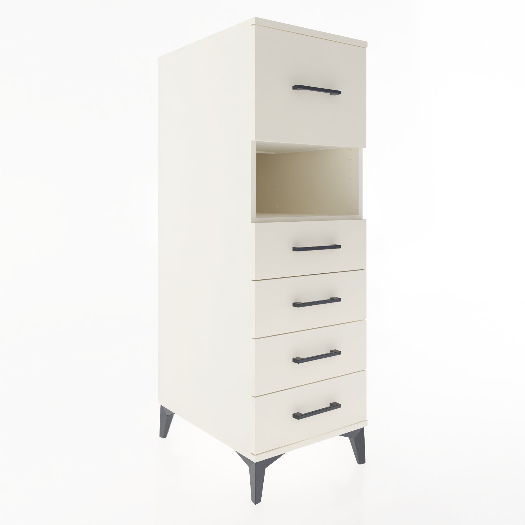 Woodntry Modüler Dolap Aytaşı 44x59x122 cm Çekmeceli ve Raflı CR96-1