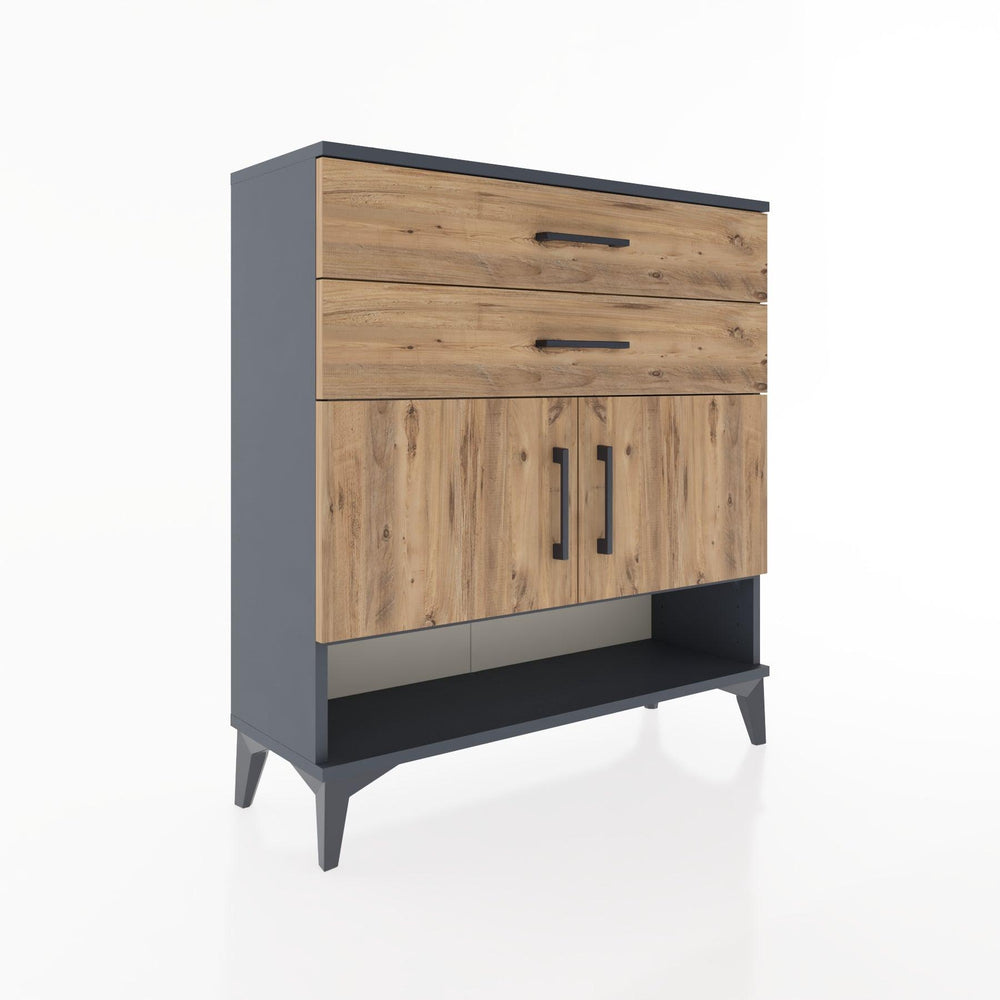 Woodntry Modüler Şifonyer Antrasit 88x30x84 cm Fonksiyonel F46-2