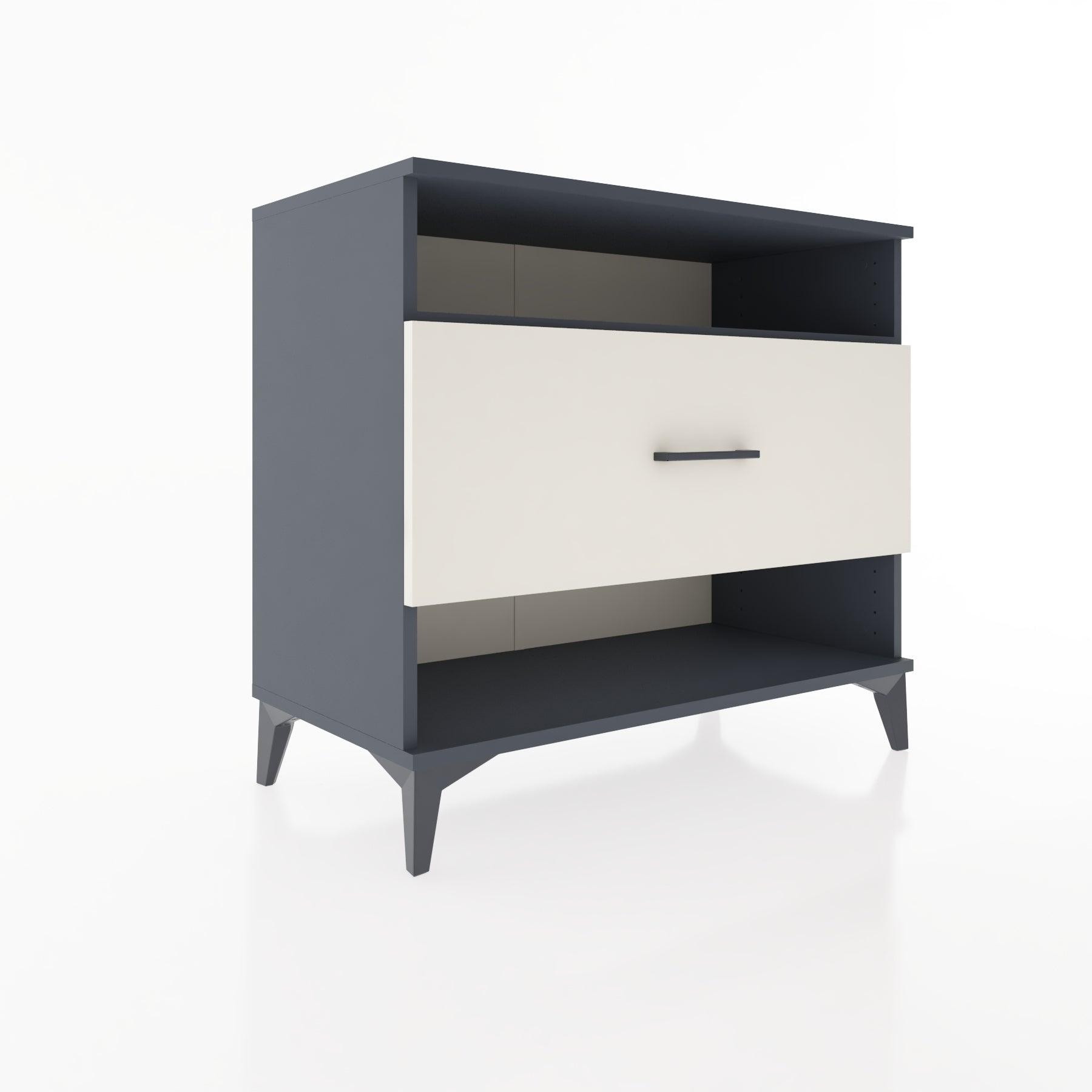 Woodntry Modüler Şifonyer Antrasit 88x44x68 cm Çekmeceli ve Raflı CR47-2
