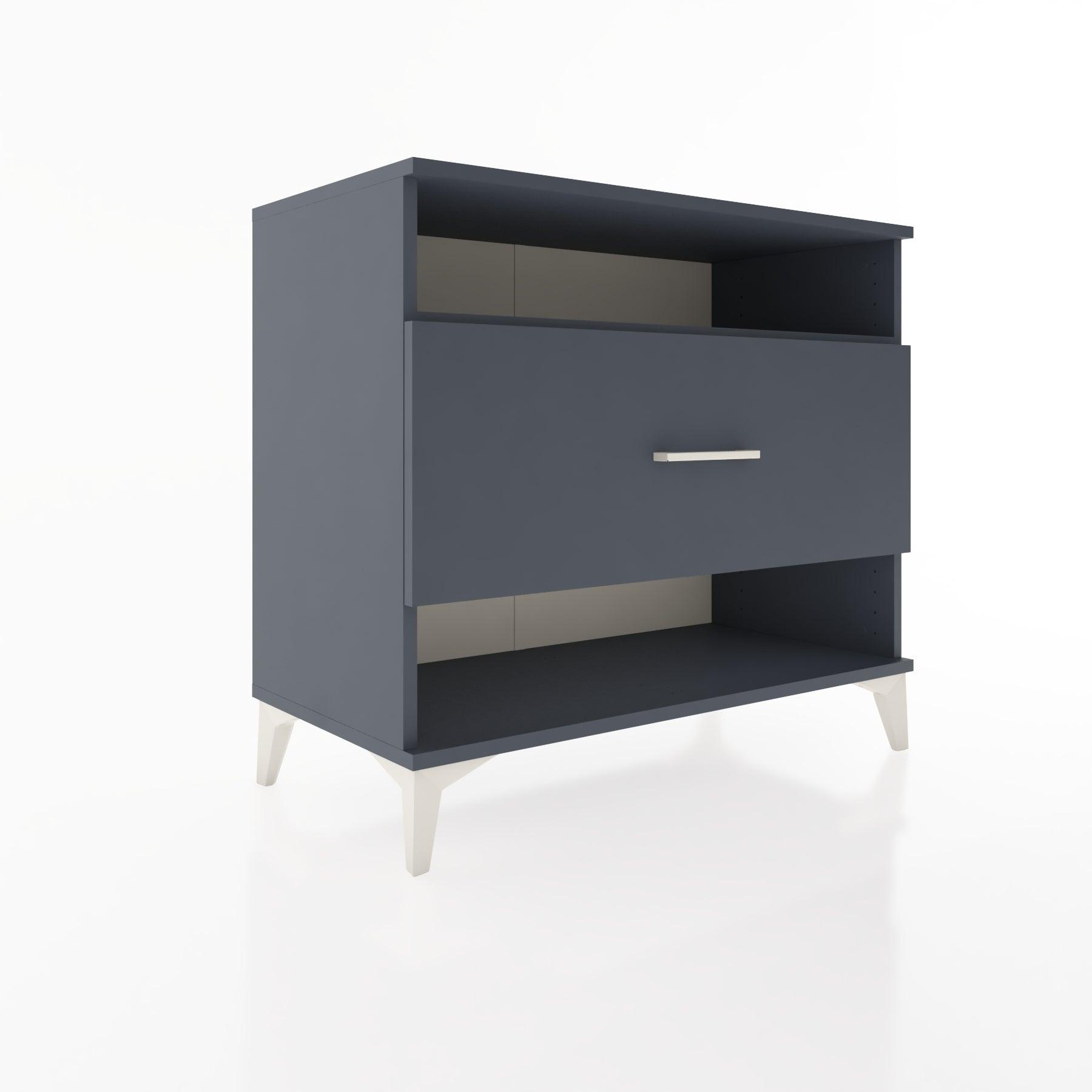 Woodntry Modüler Şifonyer Antrasit 88x44x68 cm Çekmeceli ve Raflı CR47-2
