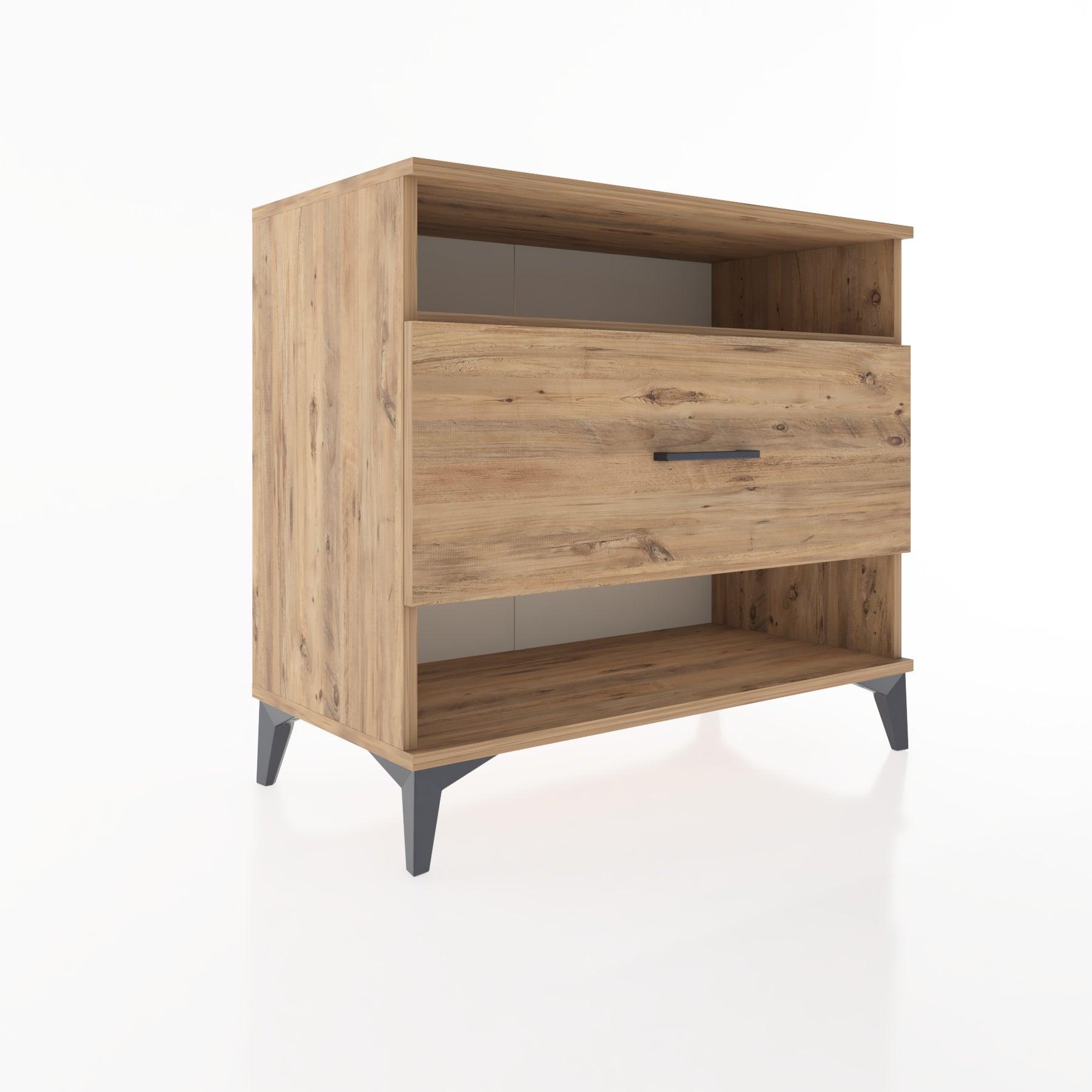Woodntry Modüler Şifonyer Çam 88x44x68 cm Çekmeceli ve Raflı CR47-3