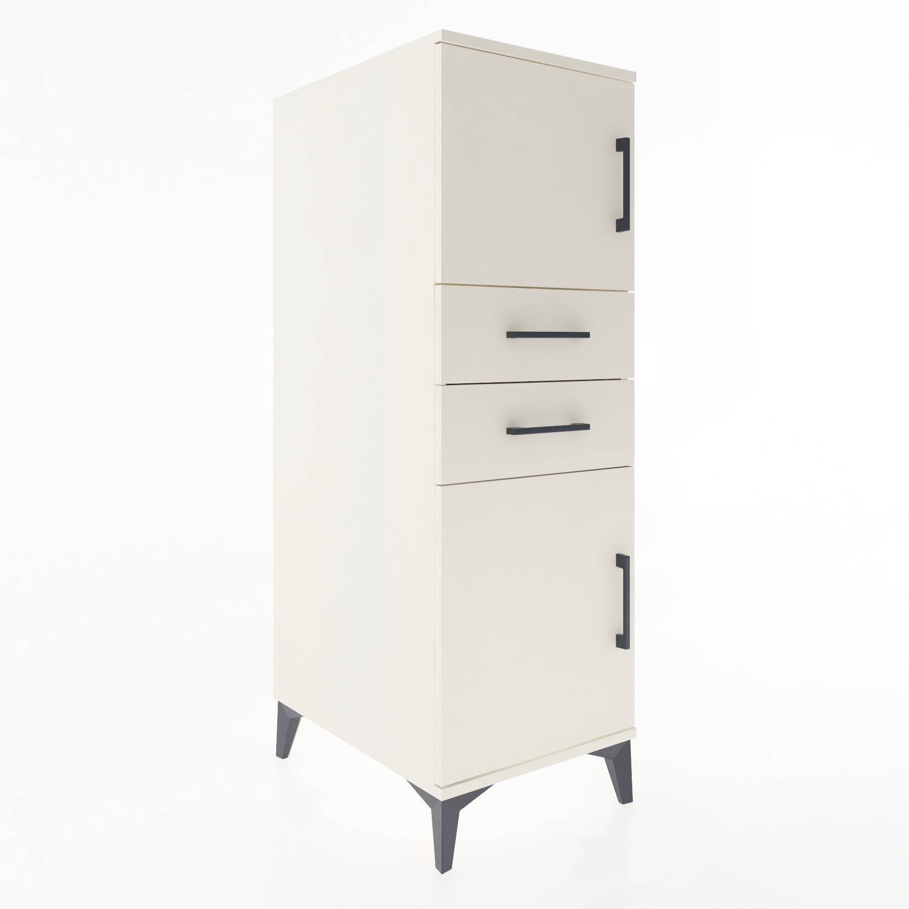 Woodntry Modular Cabinet Moonstone 44x59x122 cm with Doors and Drawers KC48-1