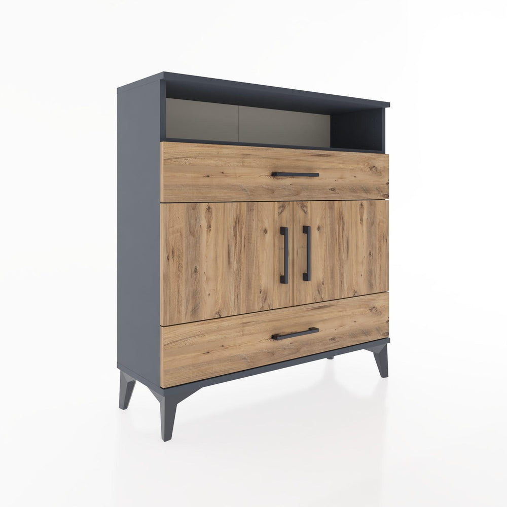 Woodntry Modüler Şifonyer Antrasit 88x30x84 cm Fonksiyonel F48-2