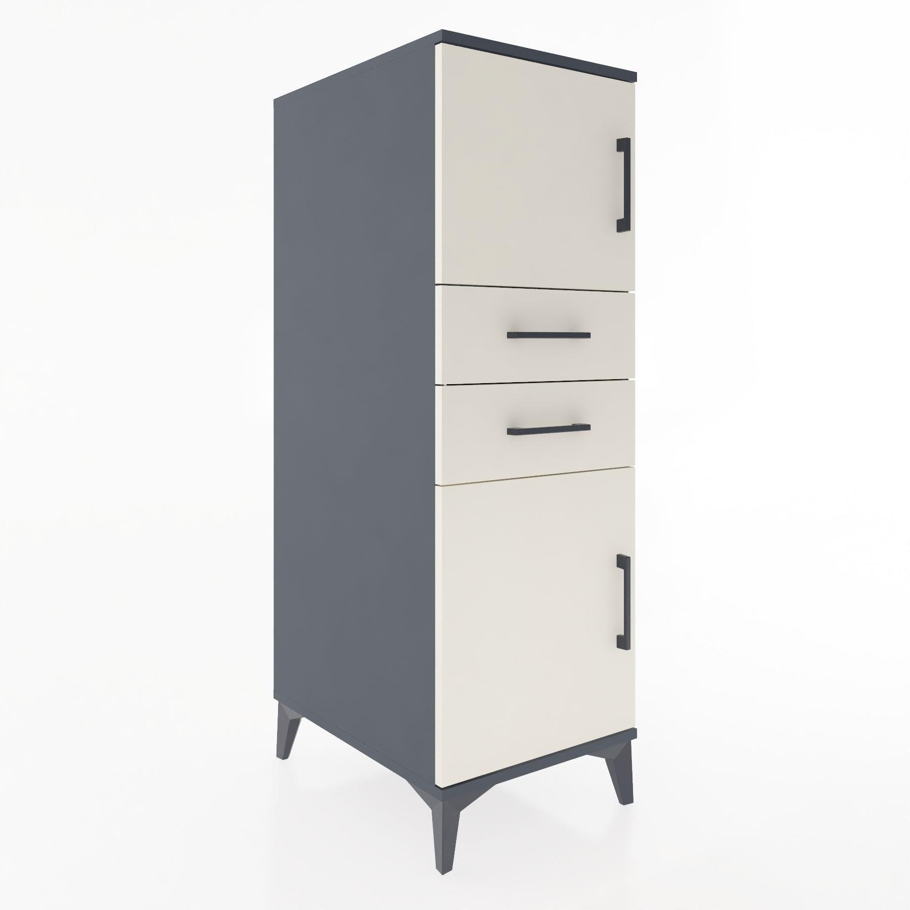 Woodntry Modular Cabinet Anthracite 44x30x122 cm with Doors and Drawers KC48-2