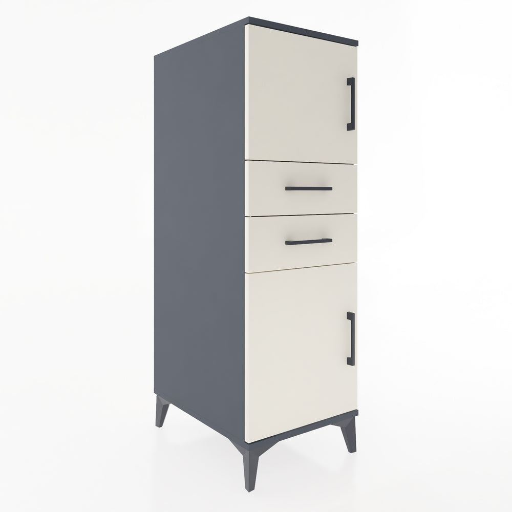 Woodntry Modular Cabinet Anthracite 44x59x122 cm with Doors and Drawers KC48-2