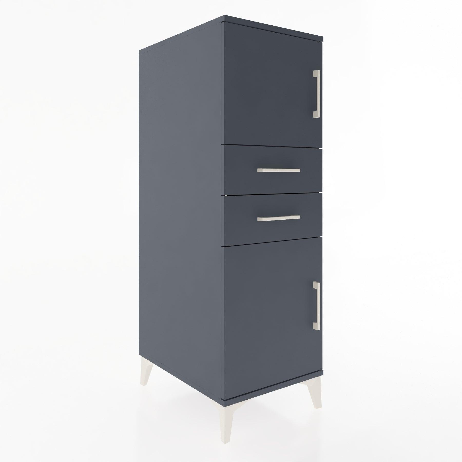 Woodntry Modular Cabinet Anthracite 44x30x122 cm with Doors and Drawers KC48-2