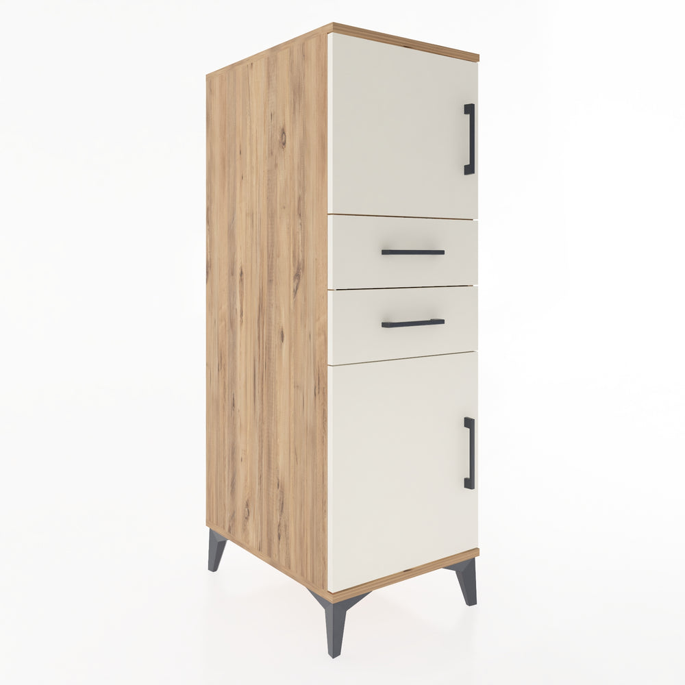 Woodntry Modüler Dolap Çam 44x59x122 cm Kapaklı ve Çekmeceli KC48-3