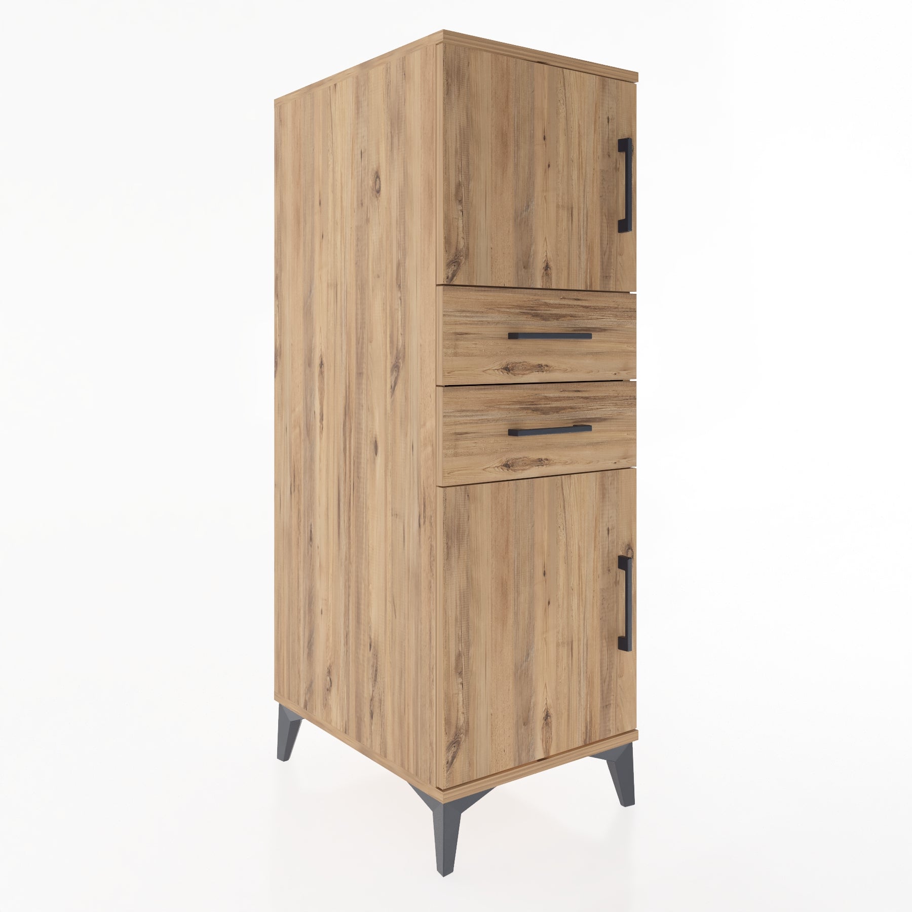 Woodntry Modular Cabinet Pine 44x59x122 cm with Doors and Drawers KC48-3
