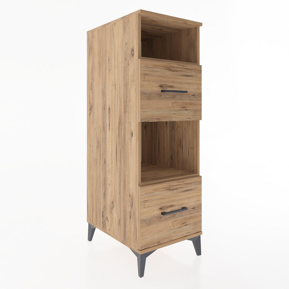 Woodntry Modüler Dolap Çam 44x30x122 cm Çekmeceli ve Raflı CR98-3