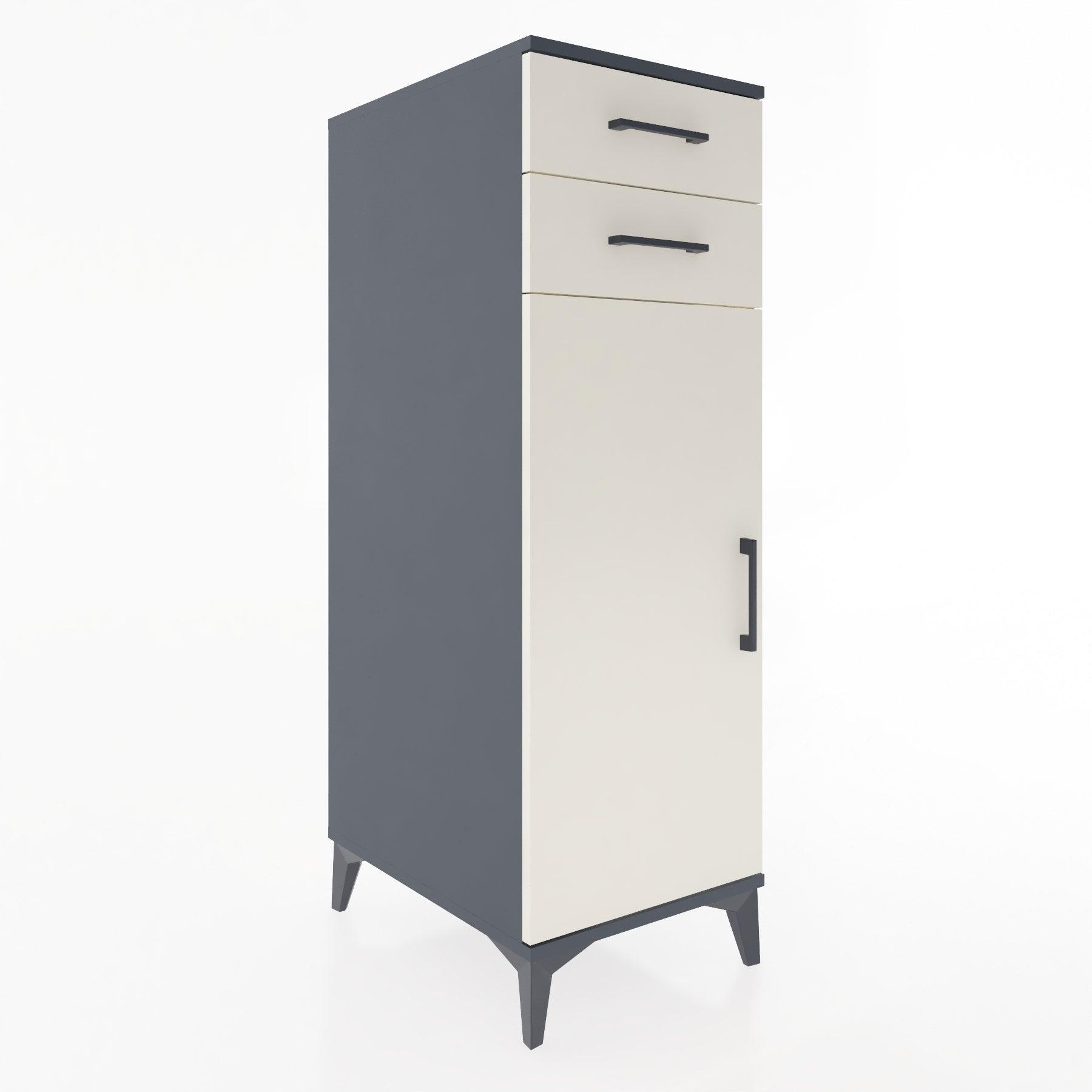 Woodntry Modular Cabinet Anthracite 44x30x122 cm with Doors and Drawers KC49-2