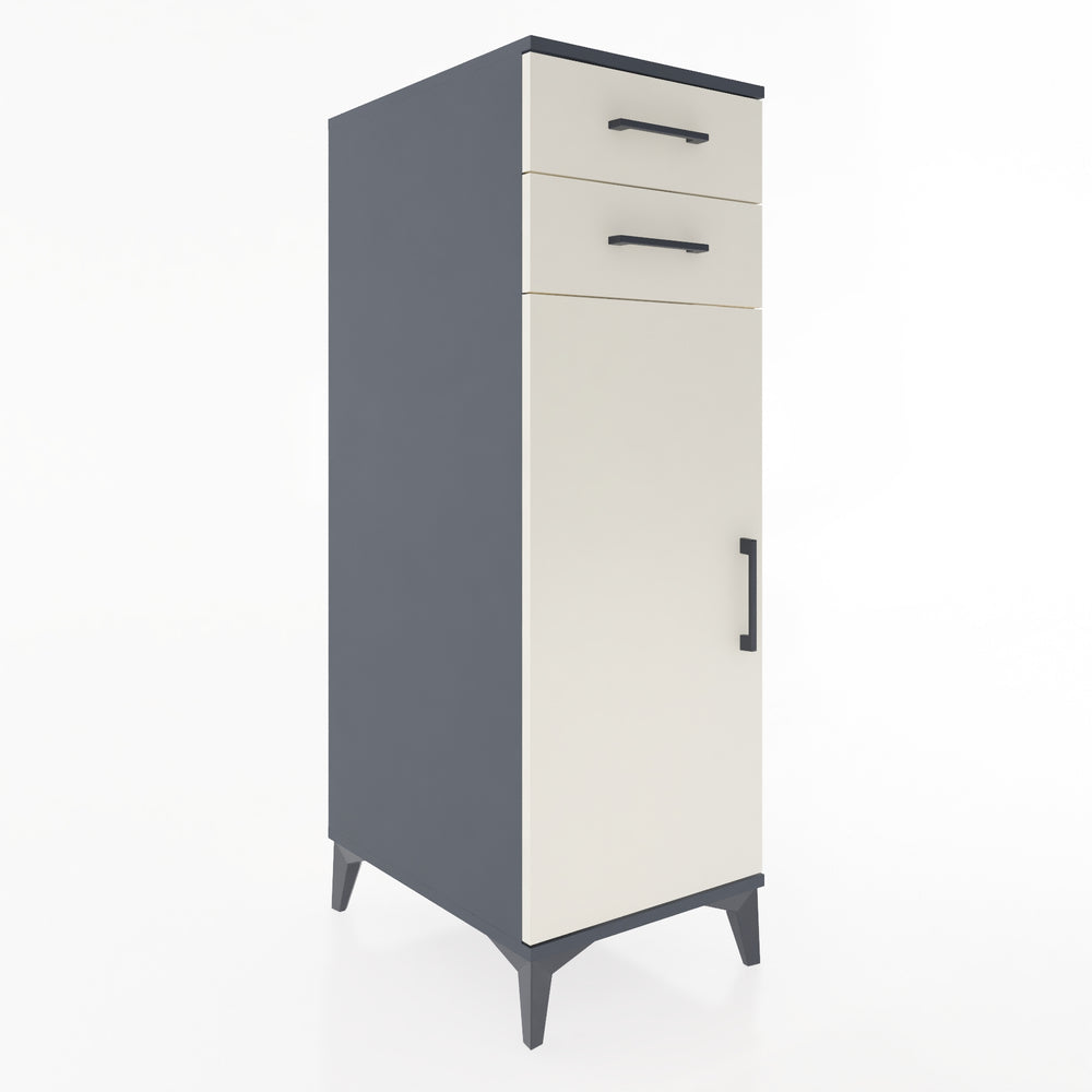 Woodntry Modular Cabinet Anthracite 44x59x122 cm with Doors and Drawers KC49-2