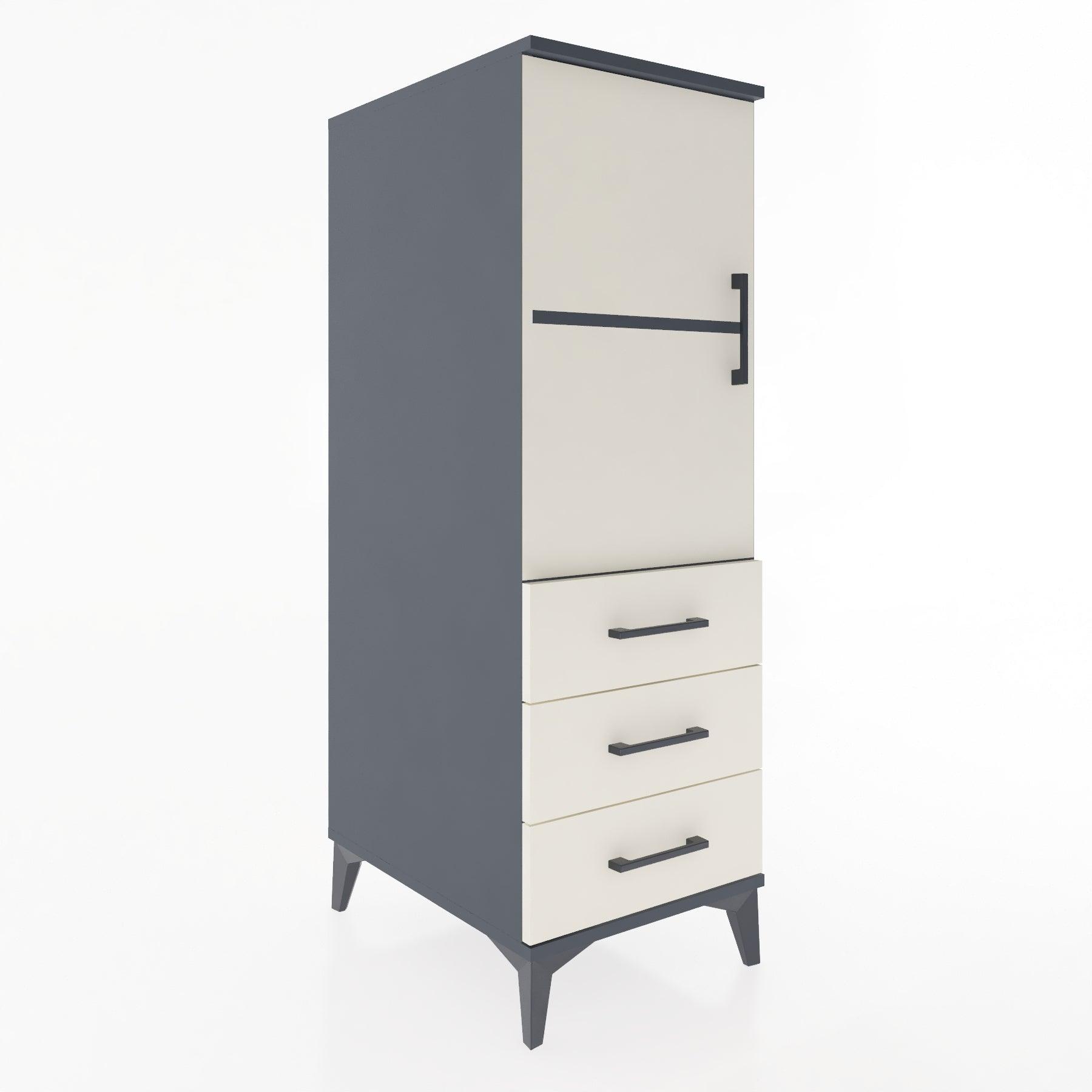 Woodntry Modular Cabinet Anthracite 44x30x122 cm with Doors and Drawers KC50-2