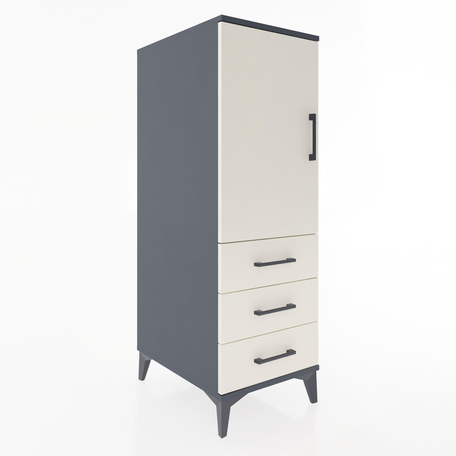 Woodntry Modular Cabinet Anthracite 44x30x122 cm with Doors and Drawers KC134-2