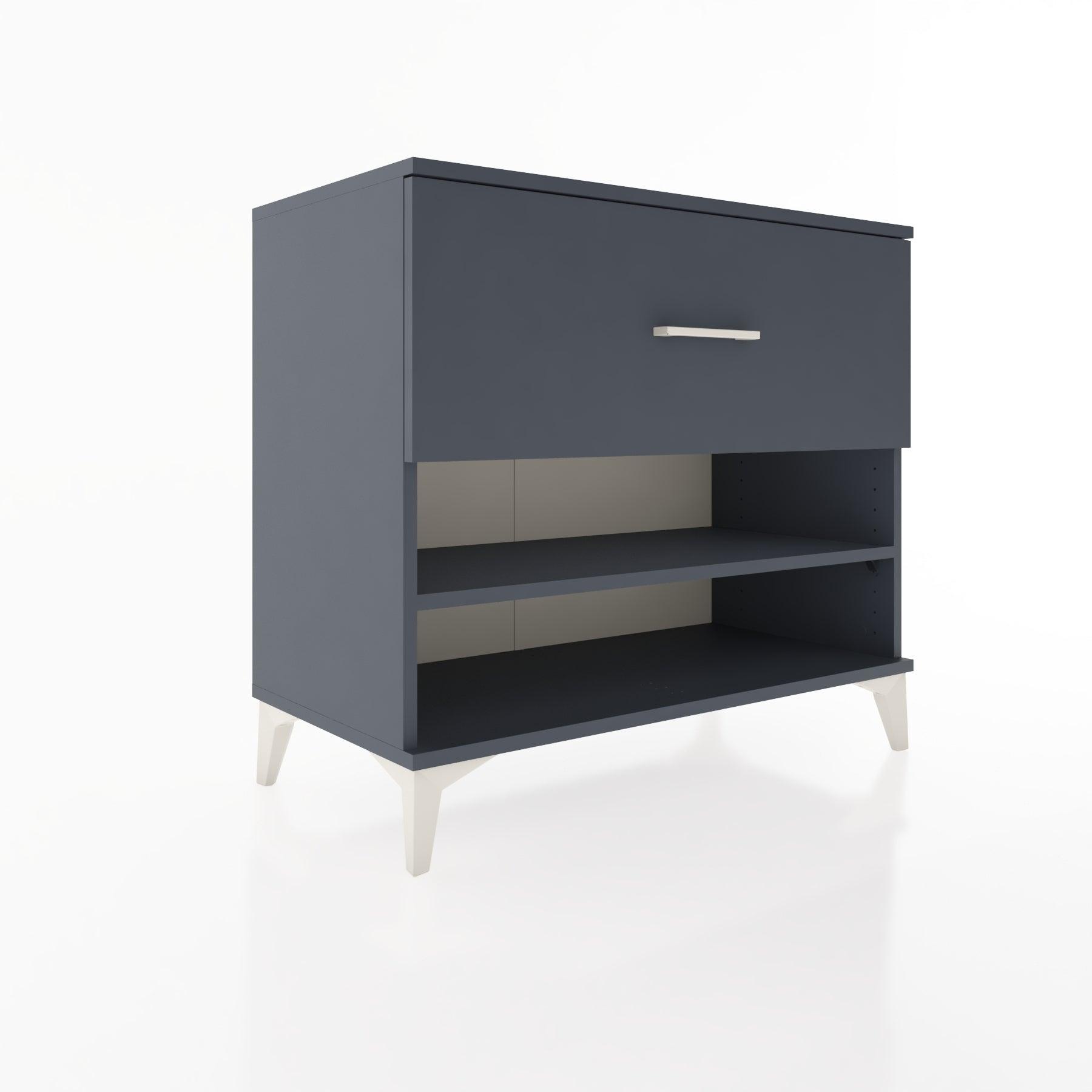 Woodntry Modüler Şifonyer Antrasit 88x44x68 cm Çekmeceli ve Raflı CR50-2