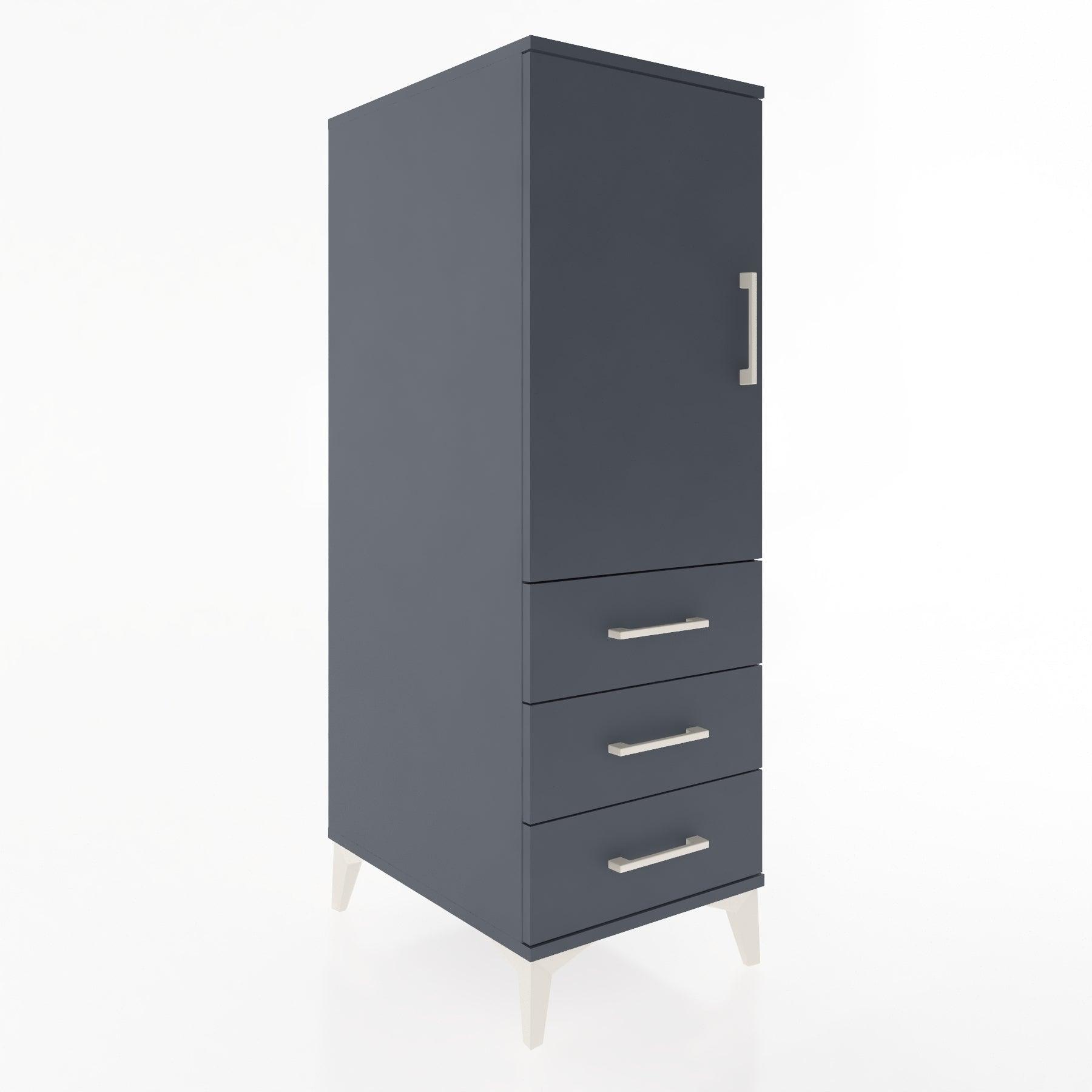 Woodntry Modular Cabinet Anthracite 44x30x122 cm with Doors and Drawers KC134-2
