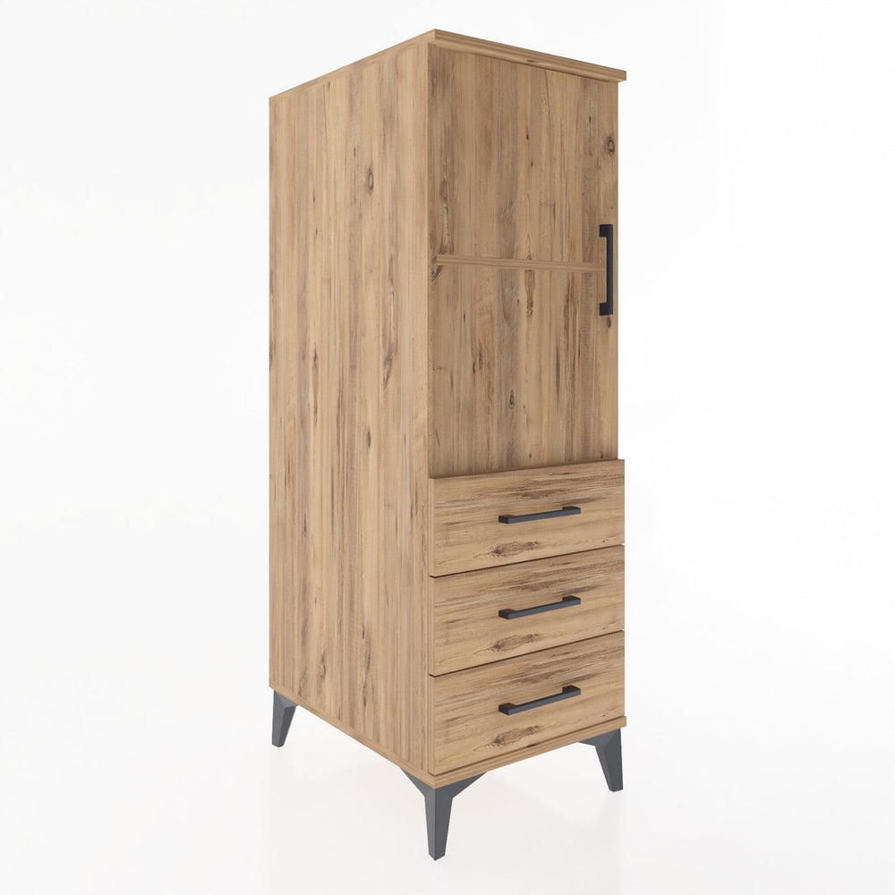 Woodntry Modular Cabinet Pine 44x30x122 cm with Doors and Drawers KC50-3