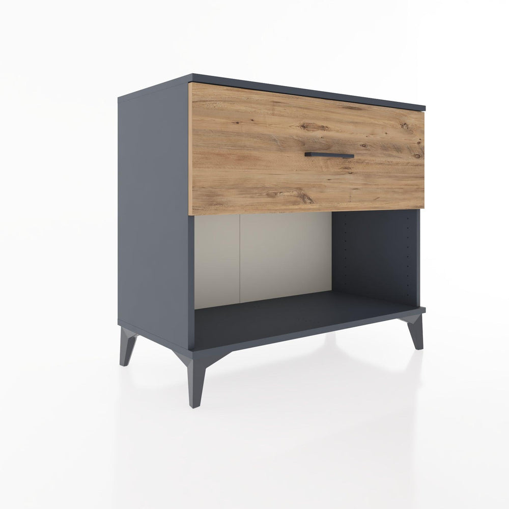 Woodntry Modüler Şifonyer Antrasit 88x44x68 cm Çekmeceli ve Raflı CR51-2