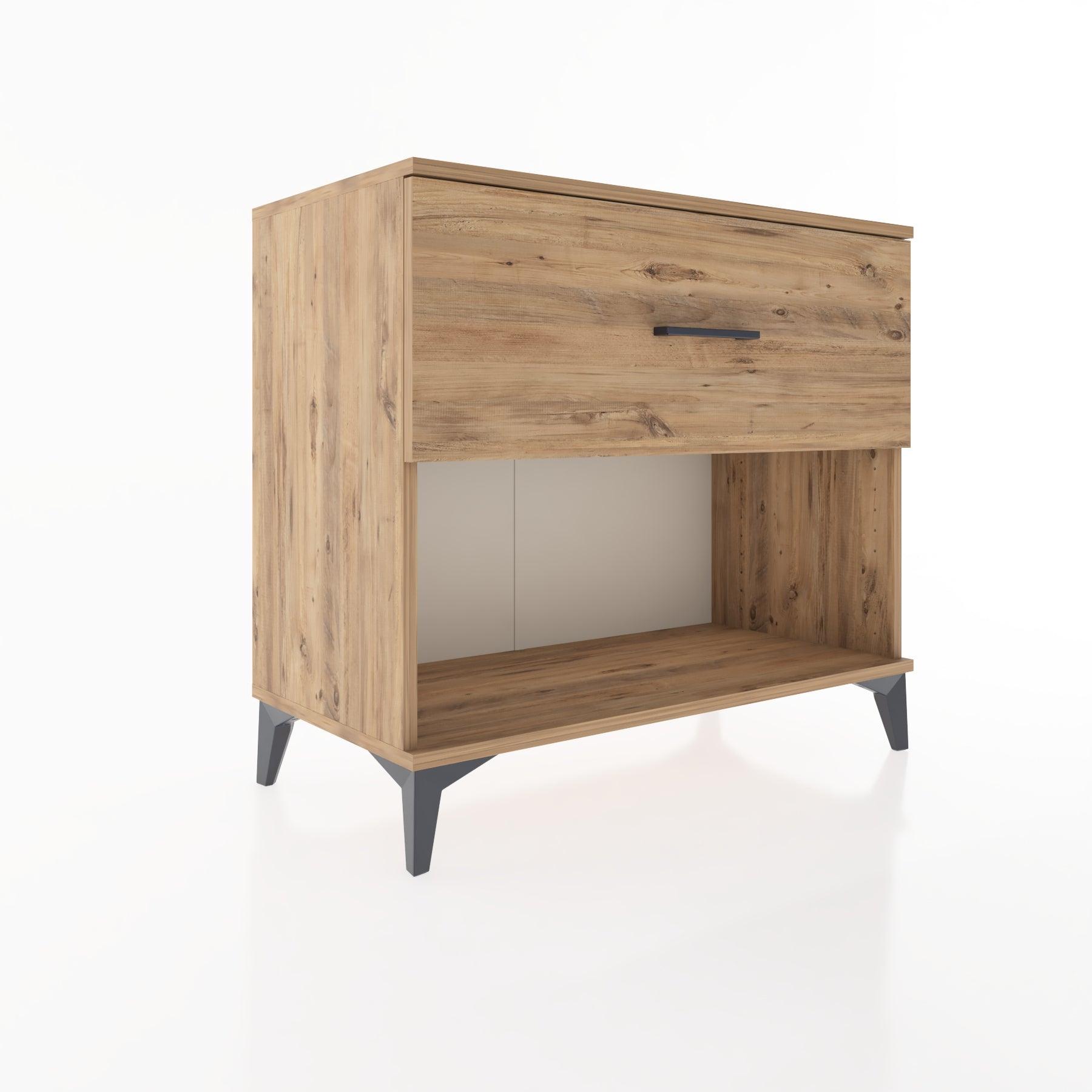 Woodntry Modüler Şifonyer Çam 88x44x68 cm Çekmeceli ve Raflı CR51-3