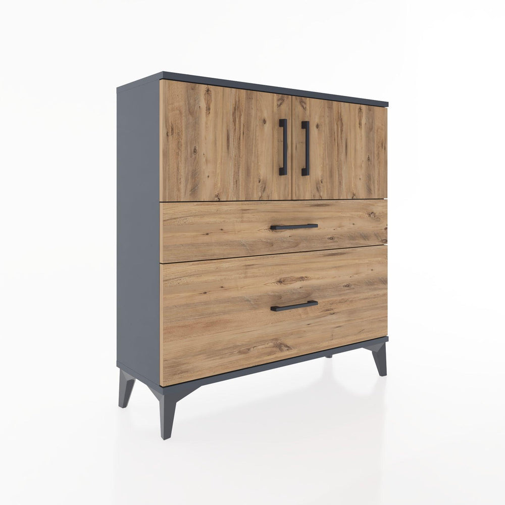 Woodntry Modular Dresser Anthracite 88x30x84 cm with Cover and Drawer KC53-2