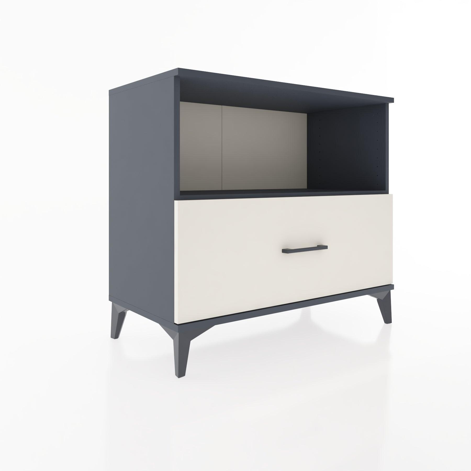 Woodntry Modüler Şifonyer Antrasit 88x44x68 cm Çekmeceli ve Raflı CR53-2