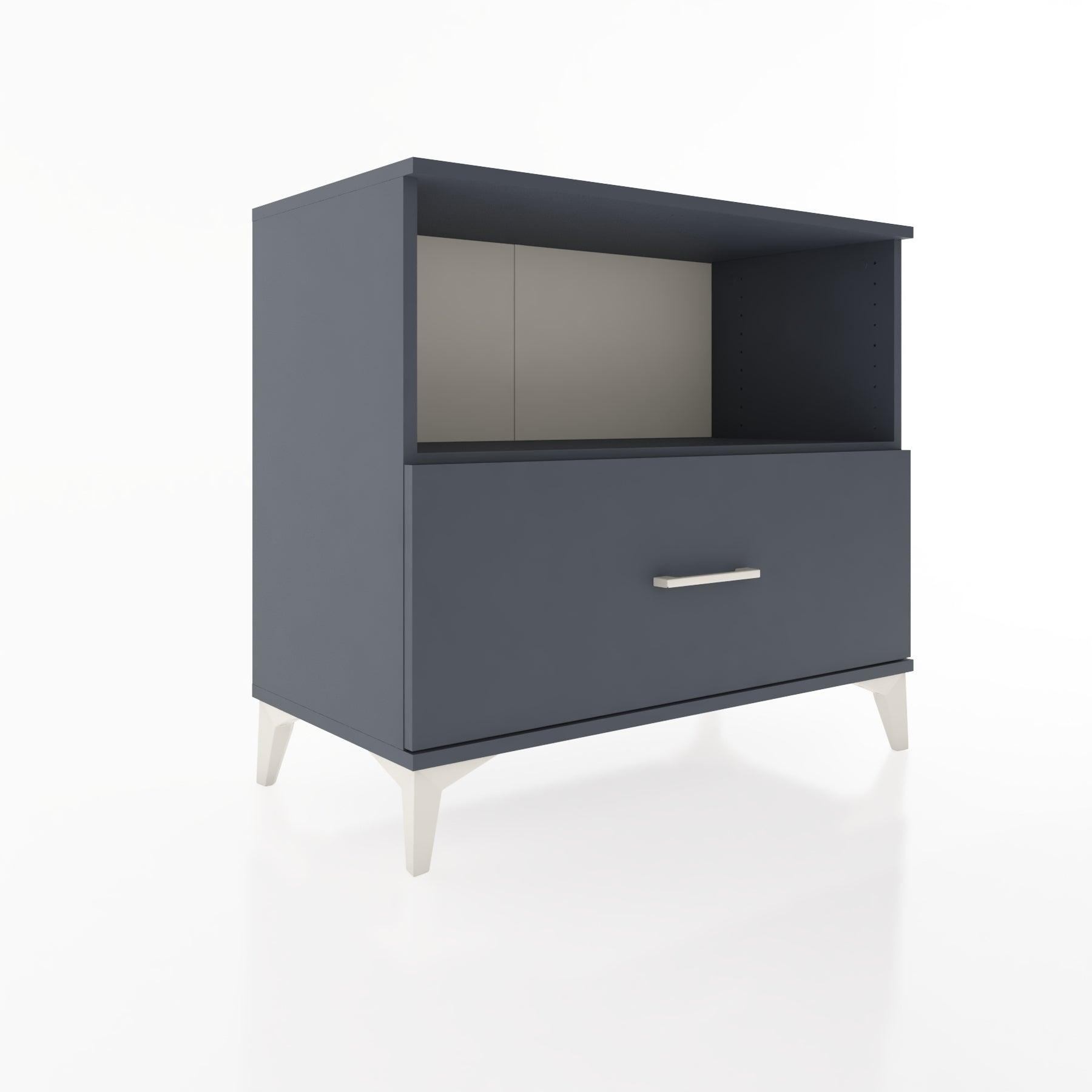 Woodntry Modüler Şifonyer Antrasit 88x44x68 cm Çekmeceli ve Raflı CR53-2