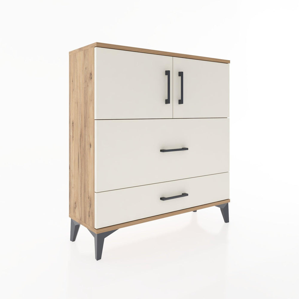 Woodntry Modüler Şifonyer Çam 88x30x84 cm Kapaklı ve Çekmeceli KC55-3