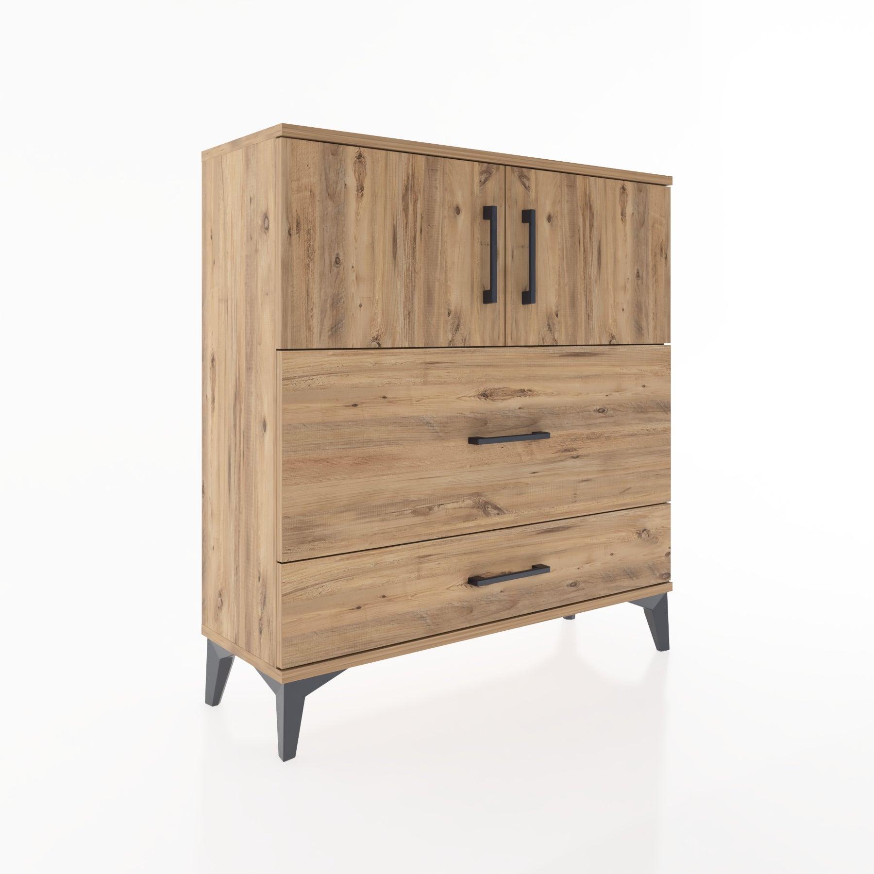 Woodntry Modular Dresser Pine 88x30x84 cm with Cover and Drawer KC55-3