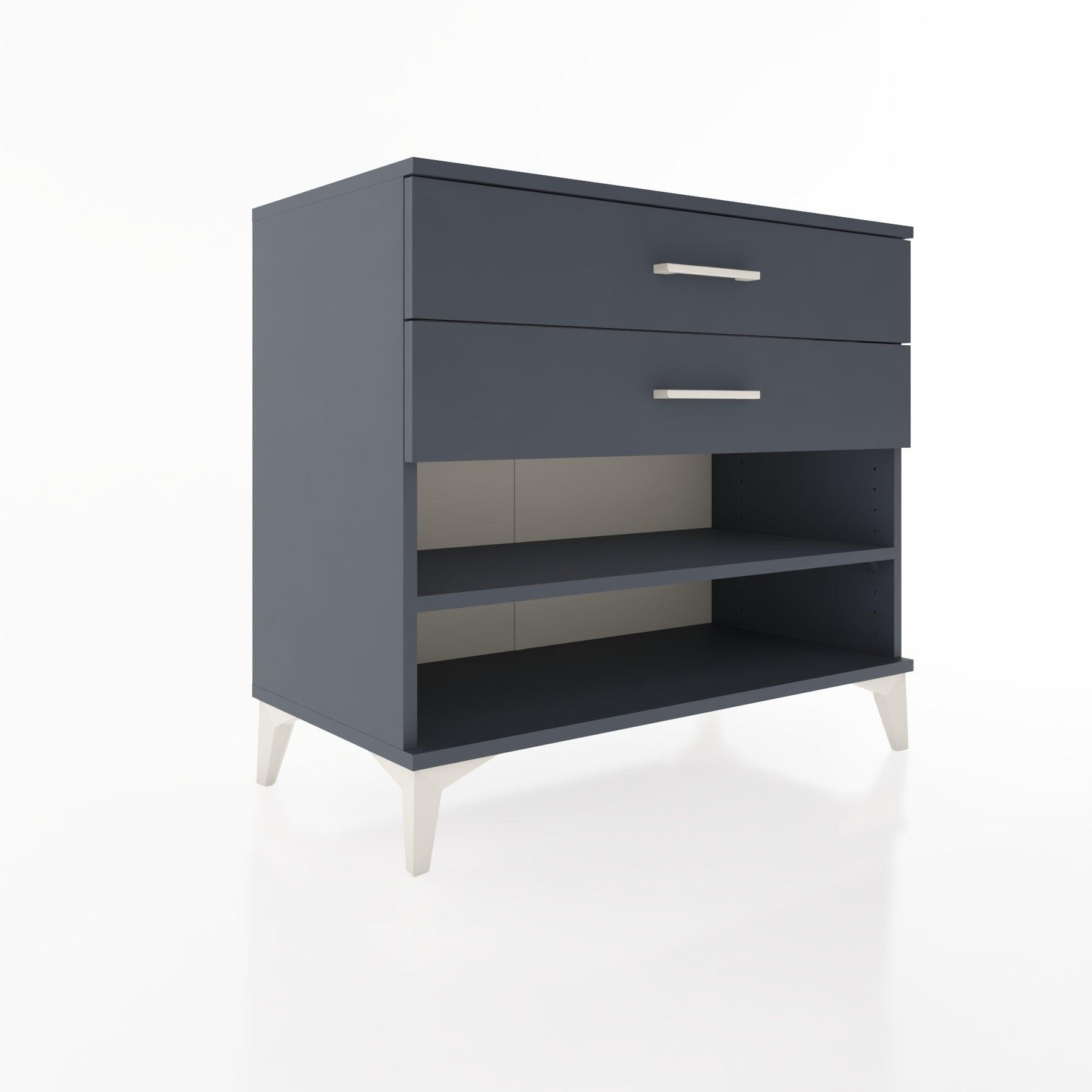 Woodntry Modüler Şifonyer Antrasit 88x44x68 cm Çekmeceli ve Raflı CR56-2