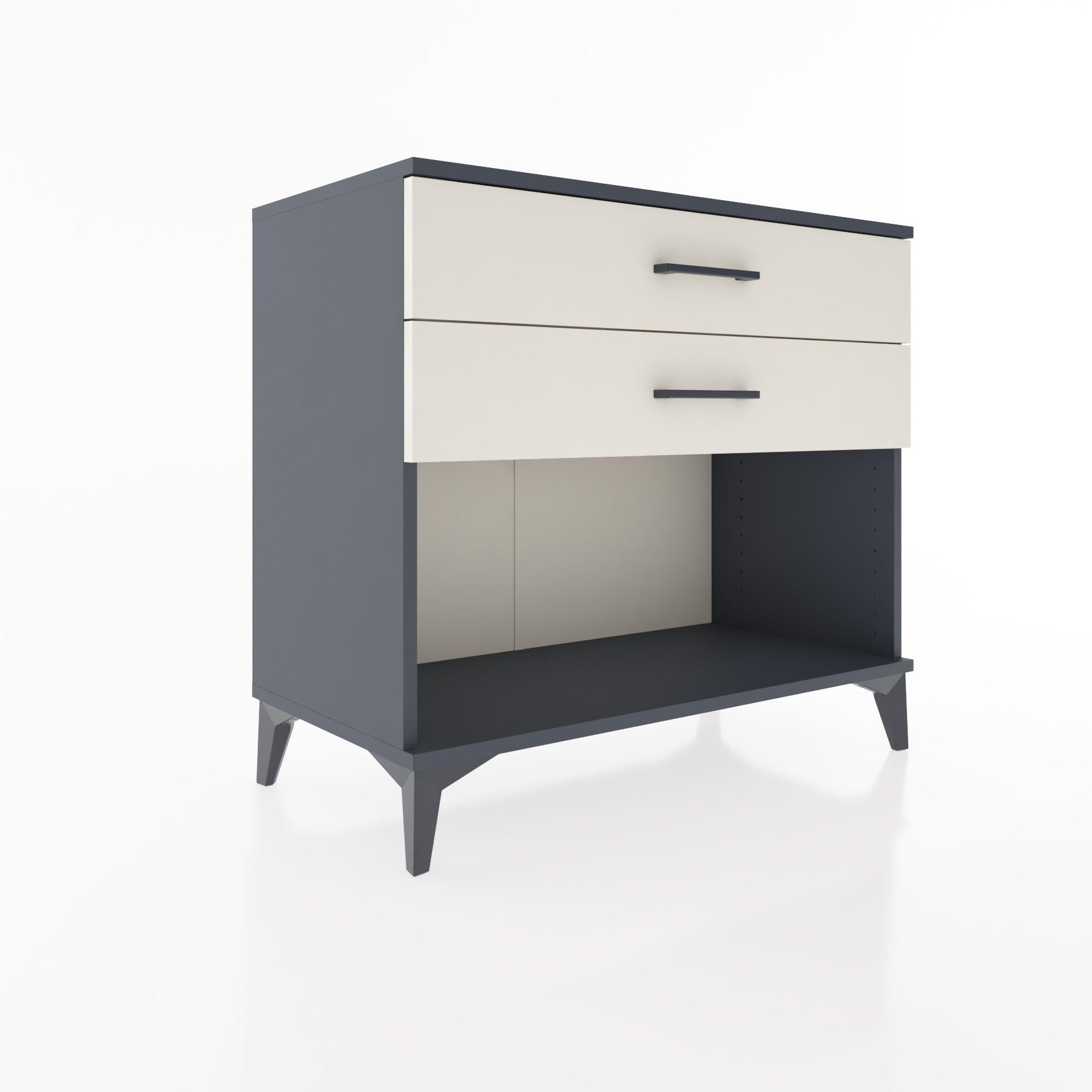 Woodntry Modüler Şifonyer Antrasit 88x44x68 cm Çekmeceli ve Raflı CR57-2