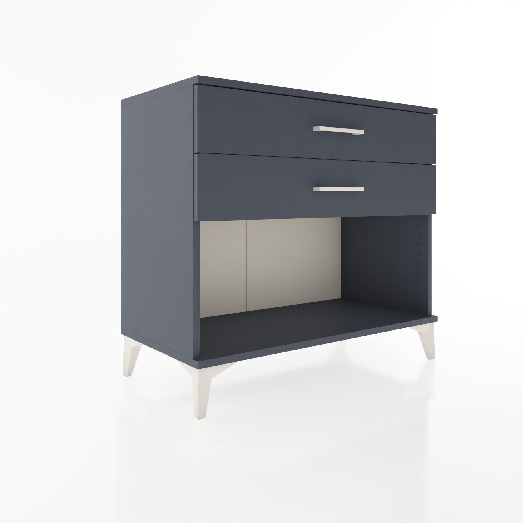 Woodntry Modüler Şifonyer Antrasit 88x44x68 cm Çekmeceli ve Raflı CR57-2