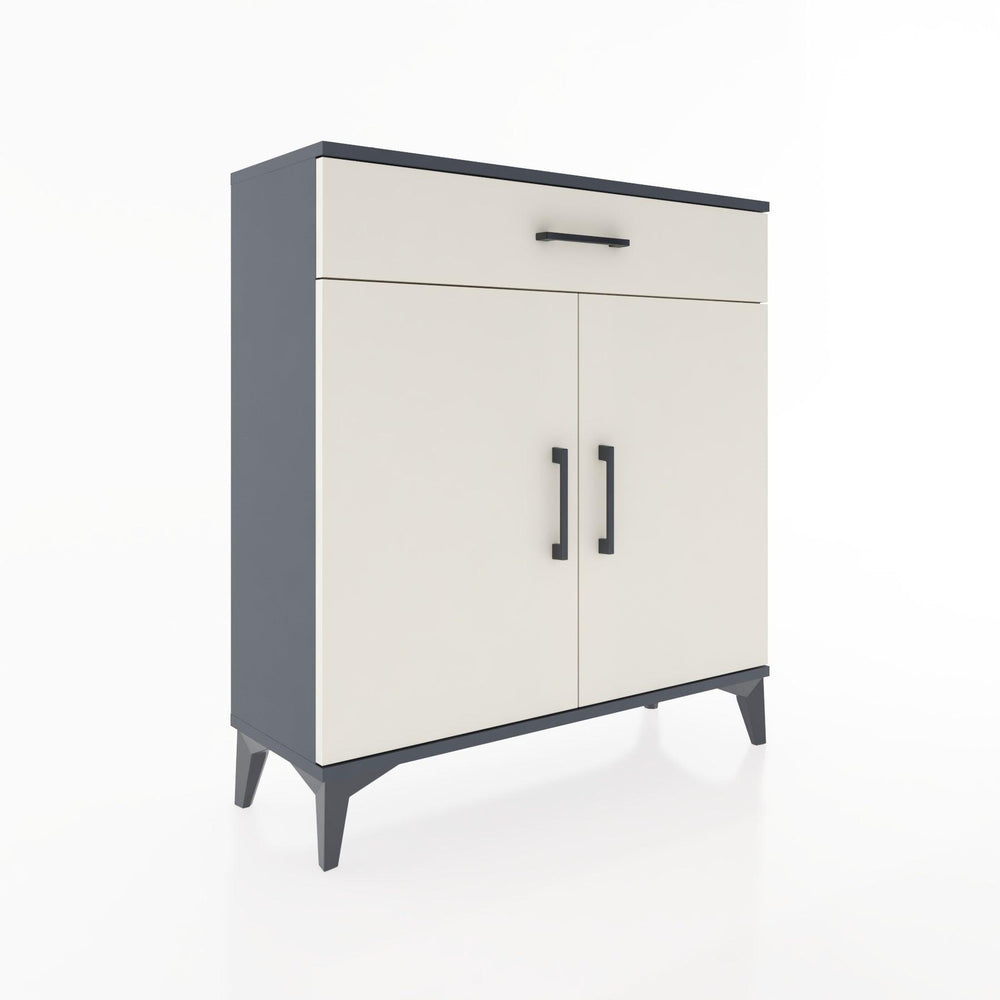 Woodntry Modüler Şifonyer Antrasit 88x30x84 cm Kapaklı ve Çekmeceli KC59-2